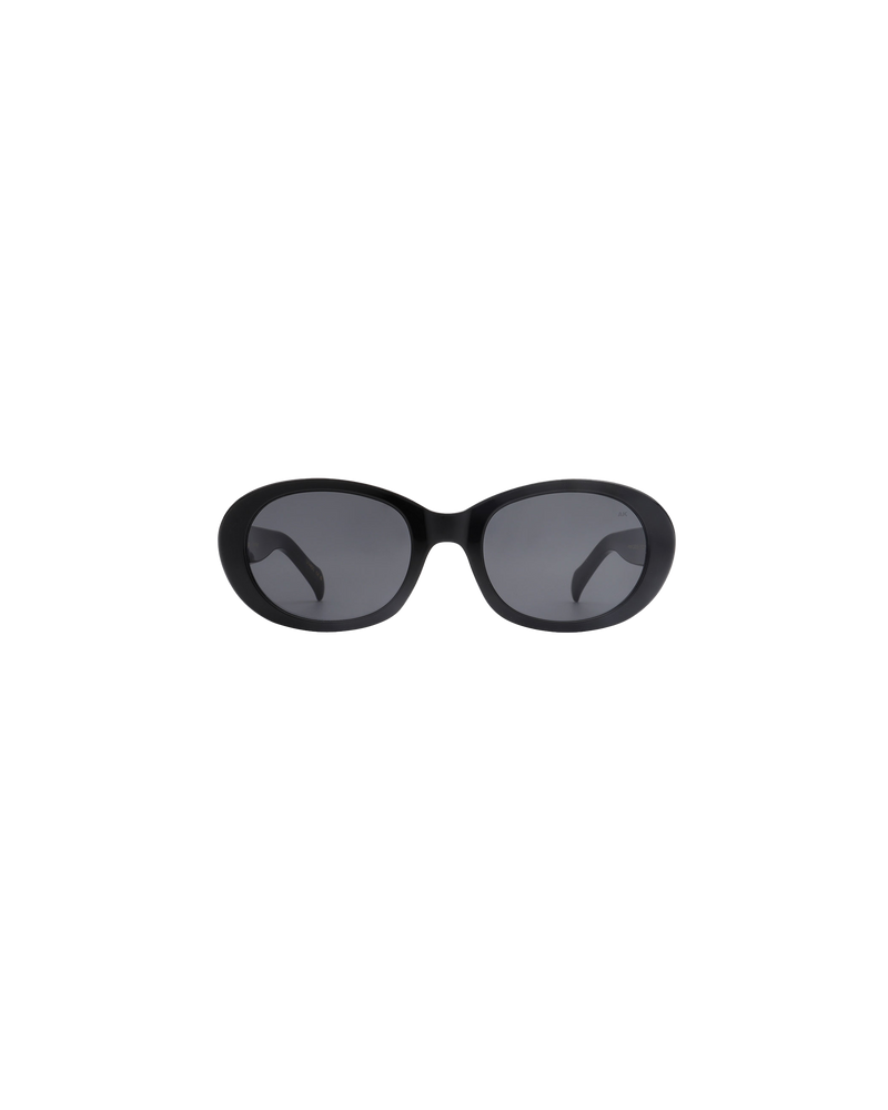 ANMA SUNGLASS BLACK | Round frame sunglass in all black, this shape is elegant and classy.