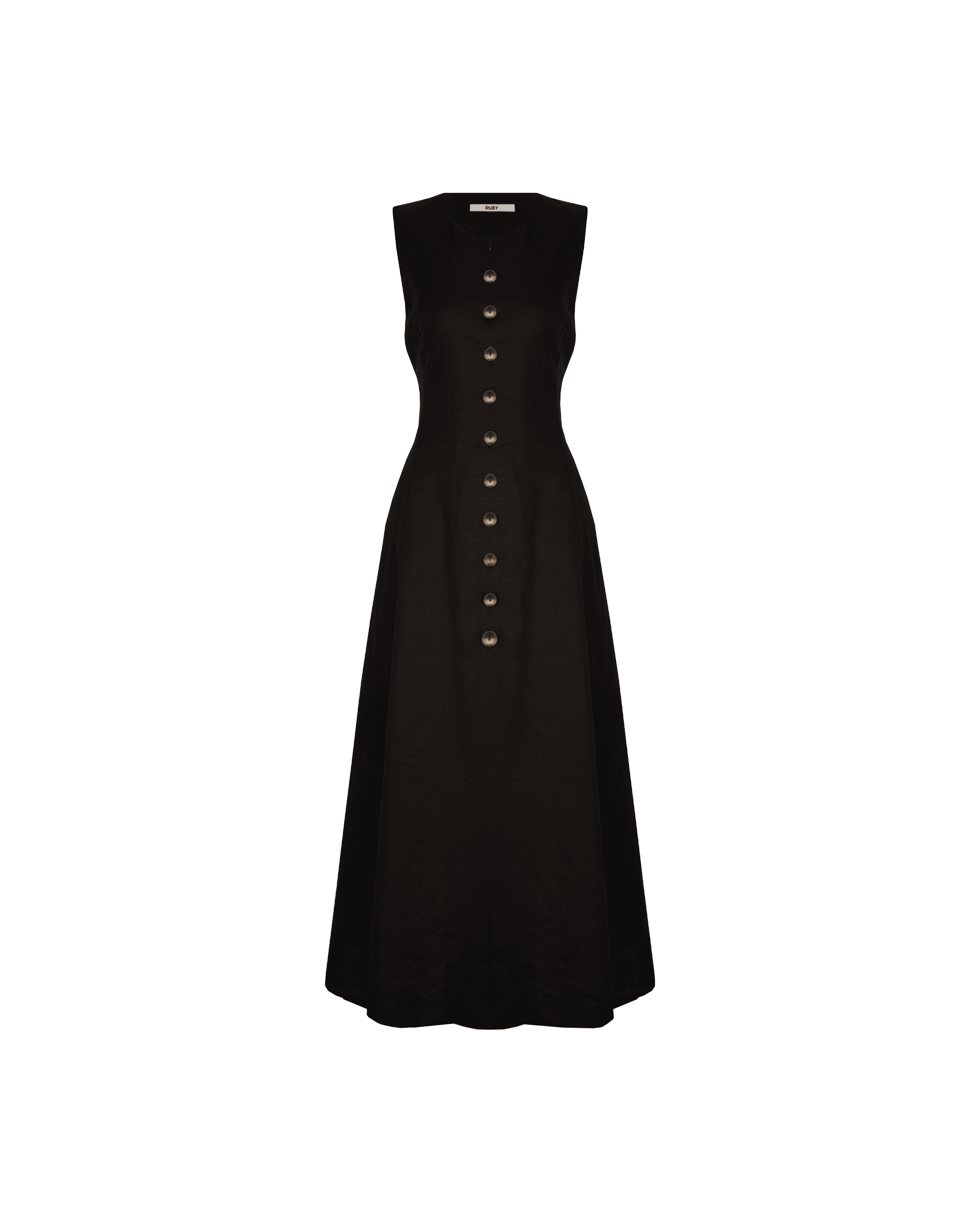 linen dresses aliexpress black ALIZA LINEN DRESS BLACK