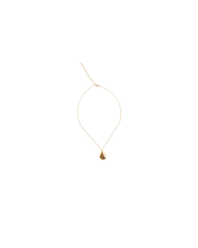 BALL NECKLACE GOLD | Dainty gold chain necklace with a gold sphere detail and adjustable chain closure.