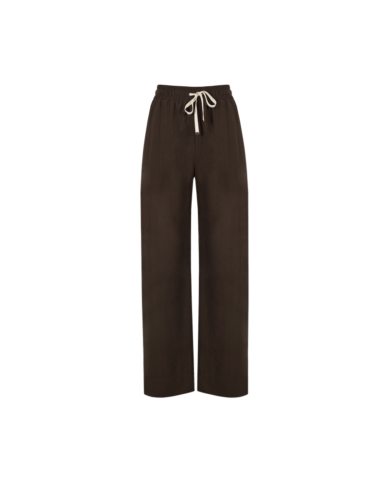 CORVETTE TROUSER DARK BROWN | Sporty, high waisted pant with a wide leg silhouette. An all-time RUBY favourite in a classic dark brown colour way.