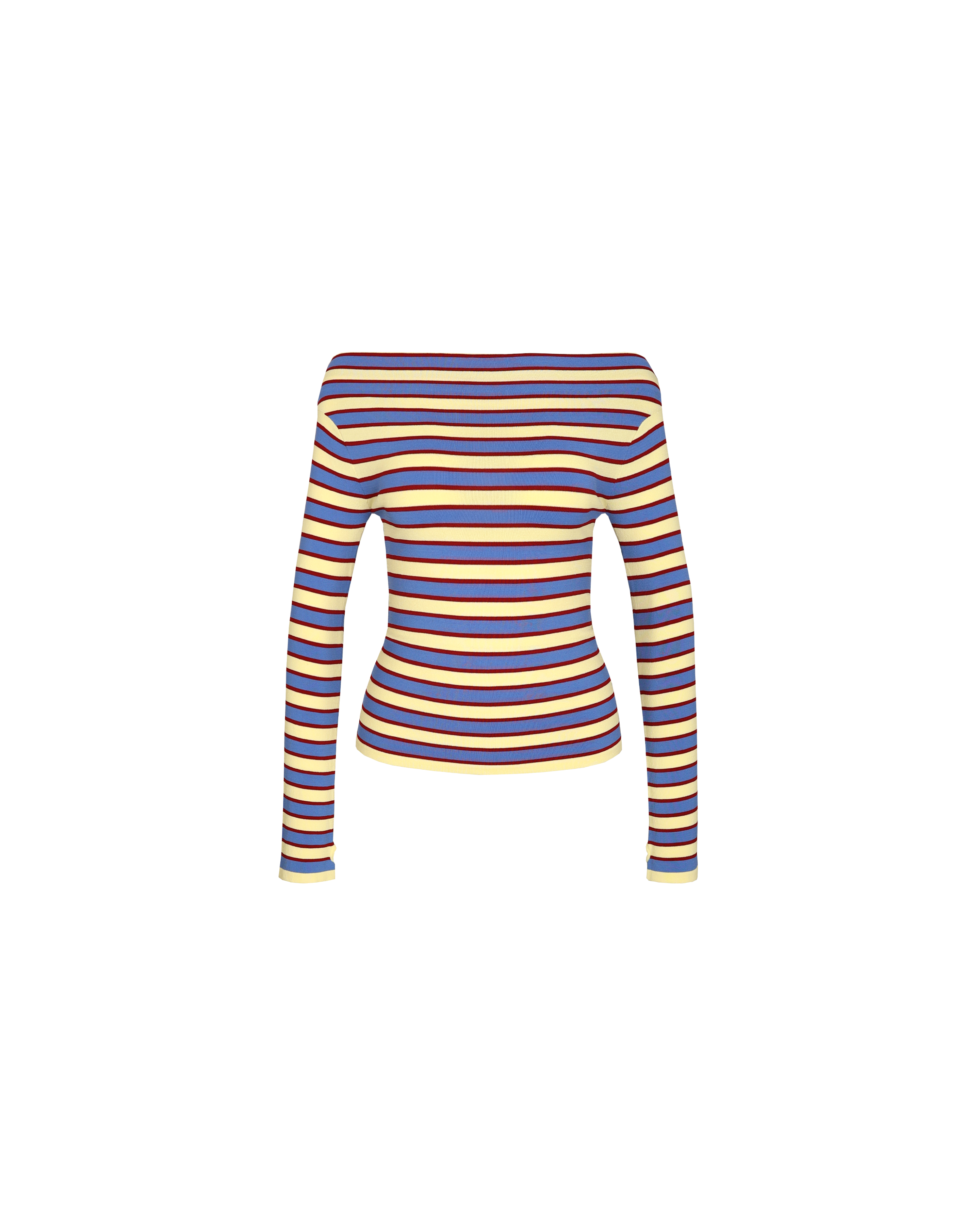 EMMA KNIT LONG SLEEVE BUTTER MERLOT STRIPE | RUBY