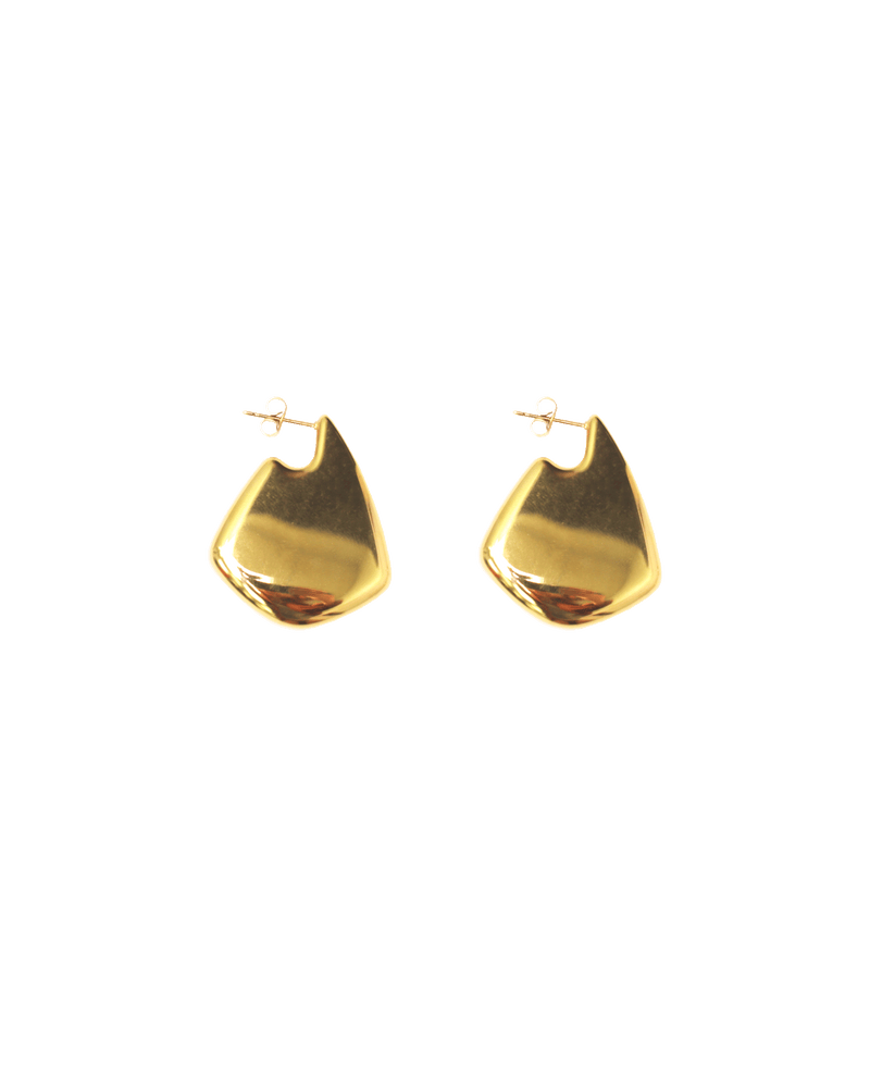 FLASH EARRING GOLD | Gold drop stud earrings, the perfect finishing touch to any look. The Flash Earrings are 2cm wide. 