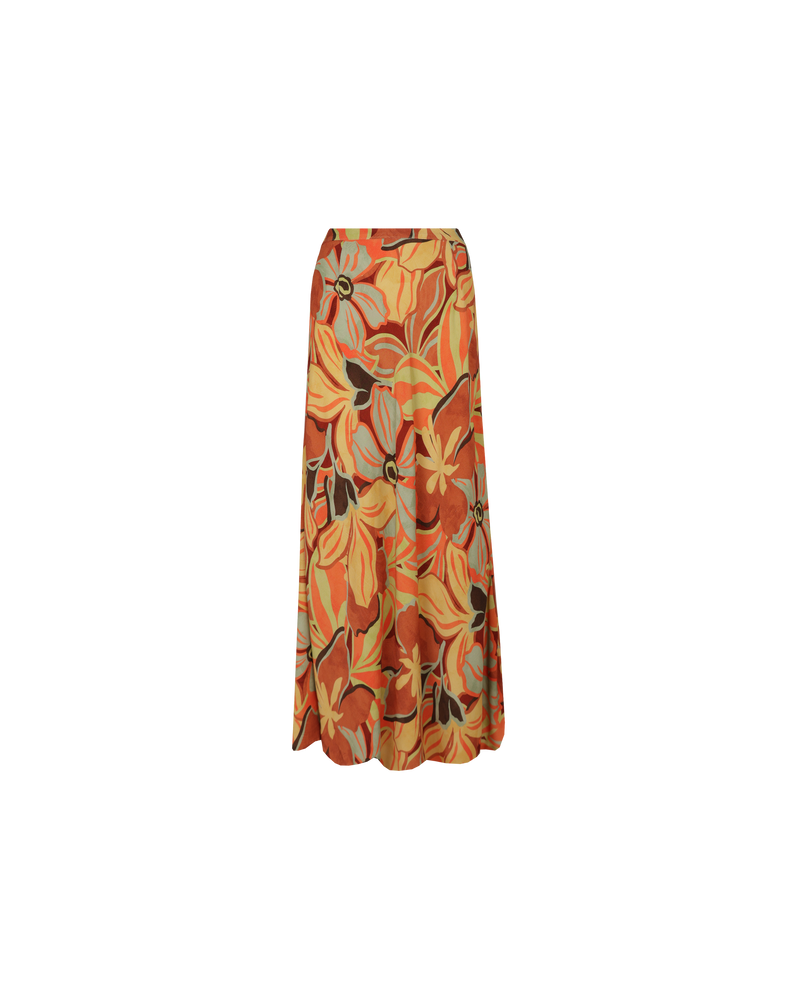 MELON SKIRT MELON FLORAL | A-line floor length skirt designed in a vintage-look 'melon' floral. The fabric of this skirt is a soft crepe which gives a floaty look with movement. Make it a set by pairing...