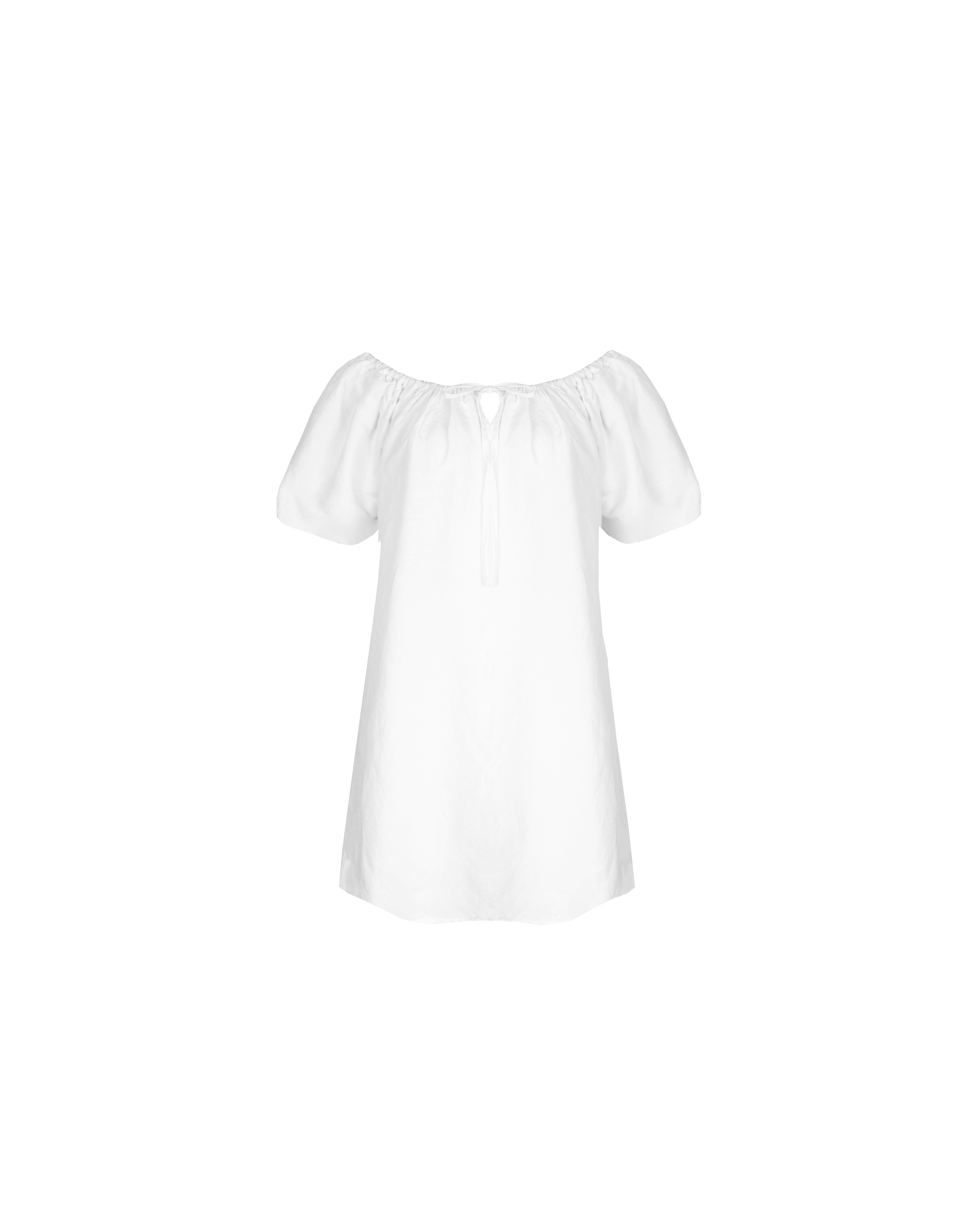 Florcoo White Print Long Sleeves Mini Dress