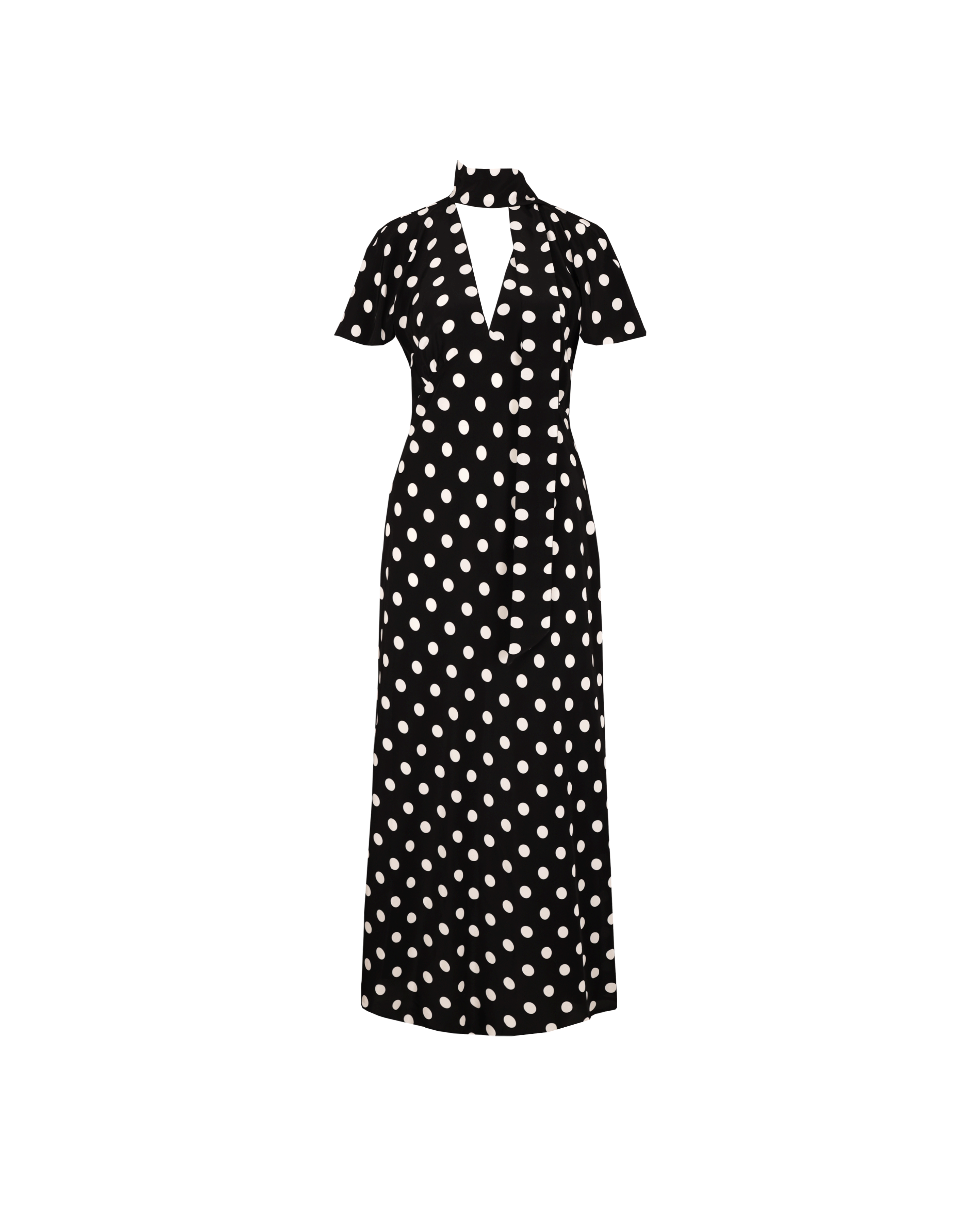 polka dot handkerchief wrap midi dress GLORIA SCARF DRESS POLKA DOT