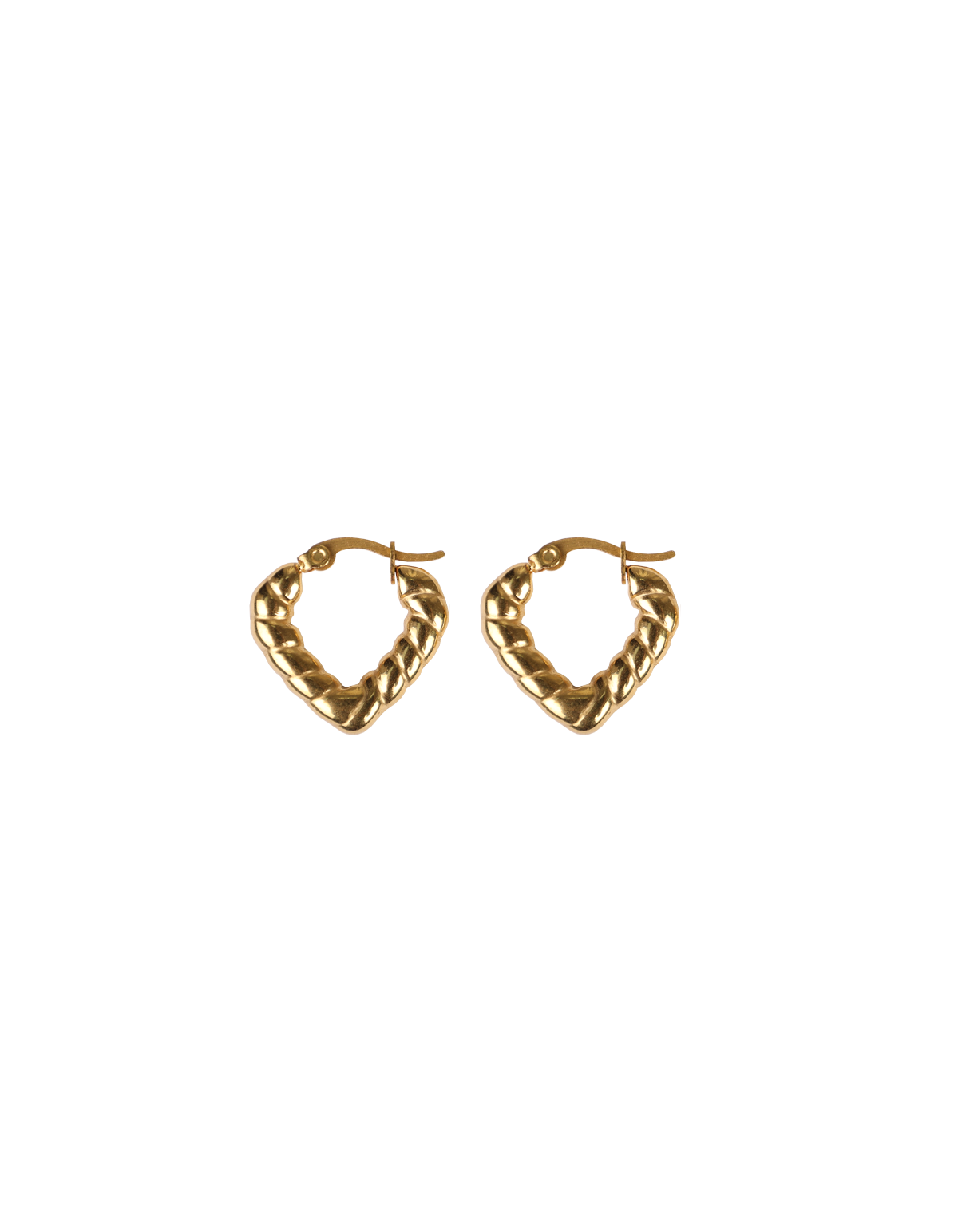 HEART ROPE HOOPS GOLD RUBY
