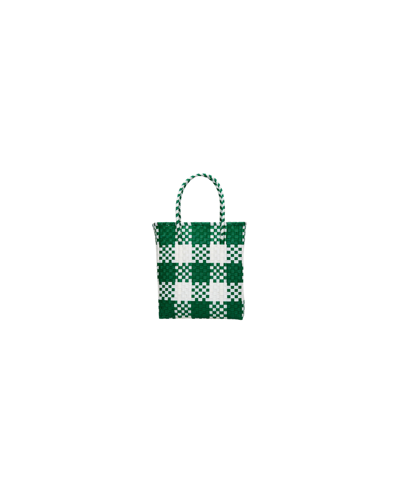 LILY BLUE/WHITE | Fun, sustainable and durable - these bags are handmade in Mexico using recycled plastic. Developed by skilled weavers in the Oaxaca region, within a fair-trade environment, this bag takes approximately...