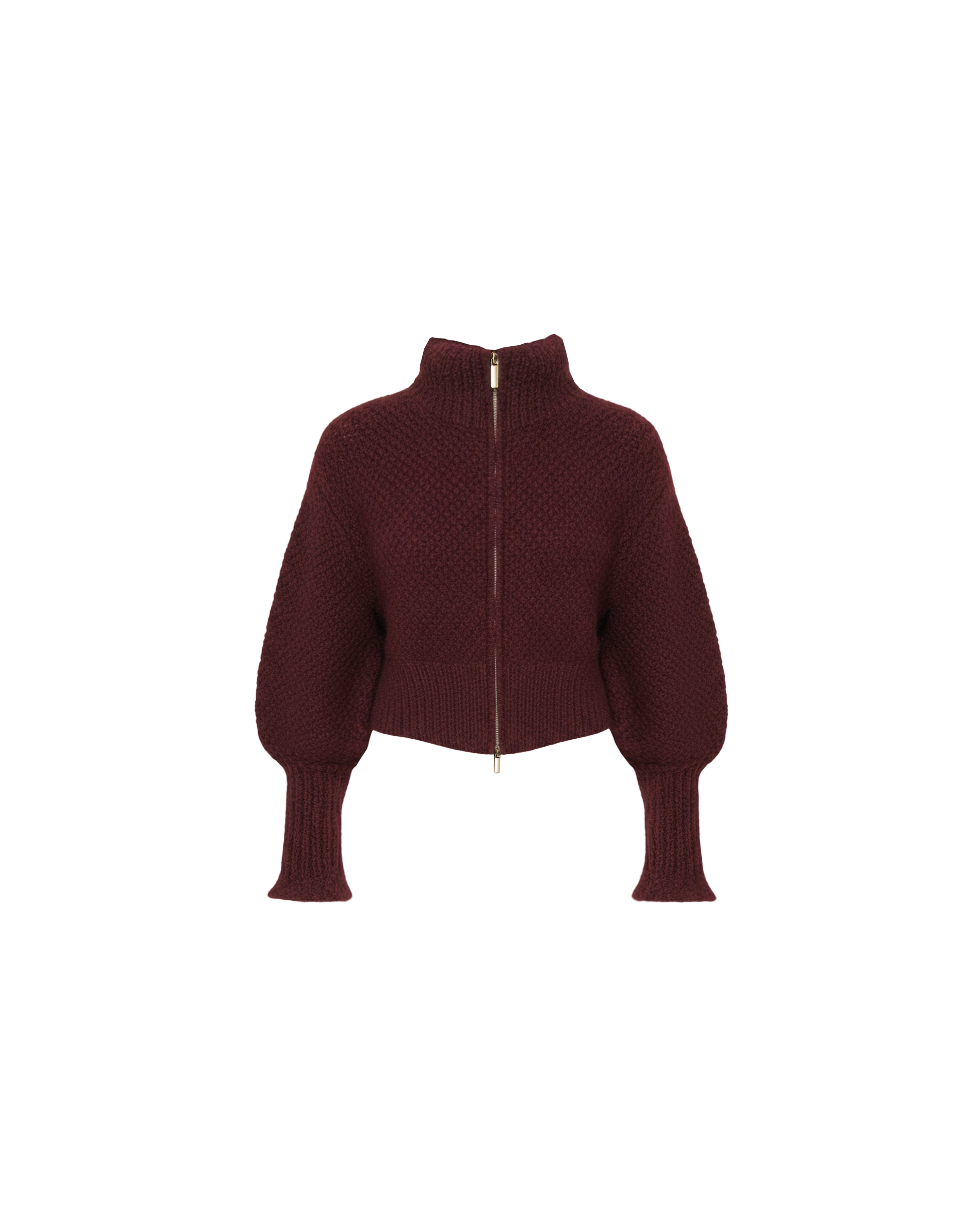 MATILDA ZIP CARDIGAN BURGUNDY | RUBY