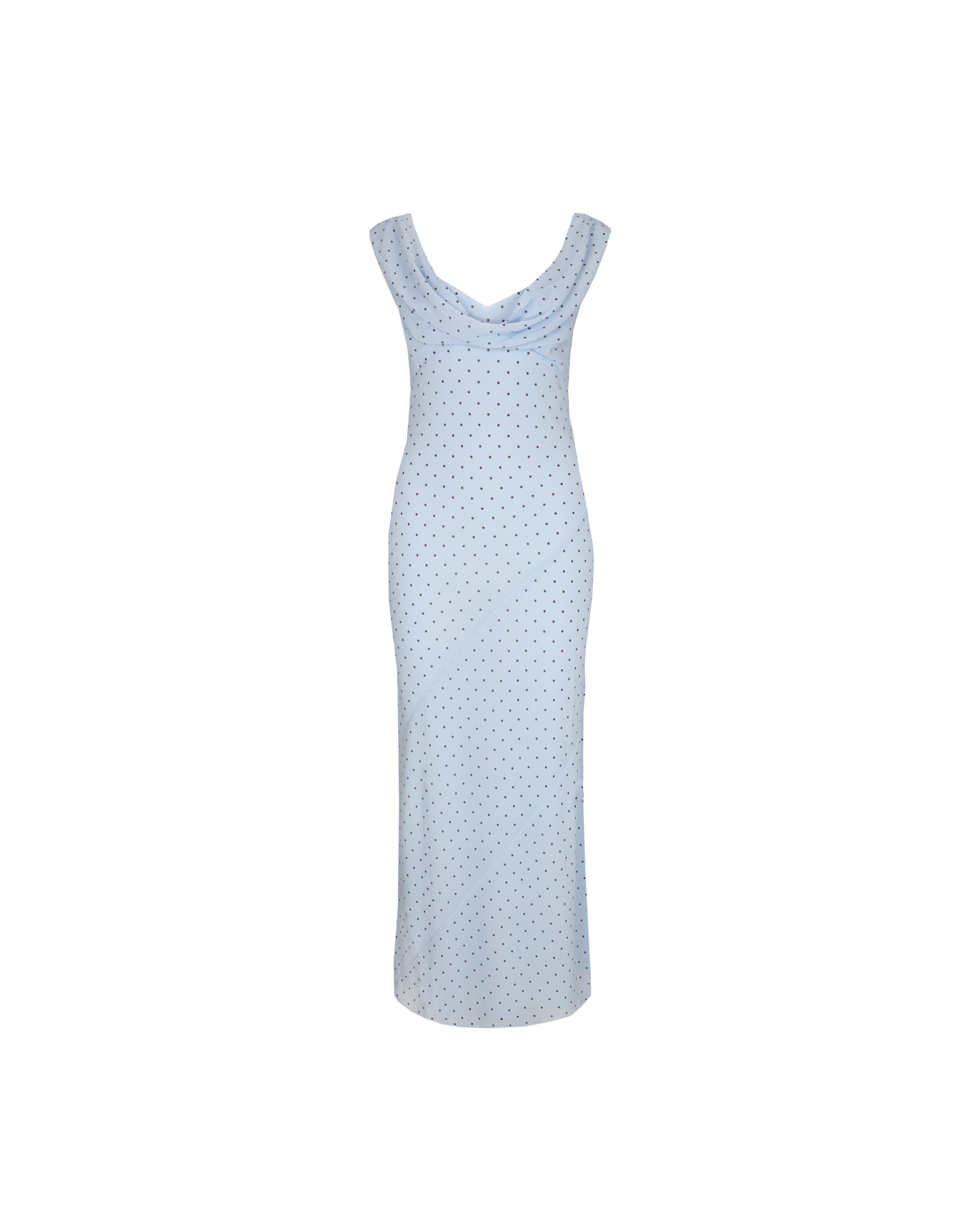 RILEY SASH DRESS BLUE POLKA DOT