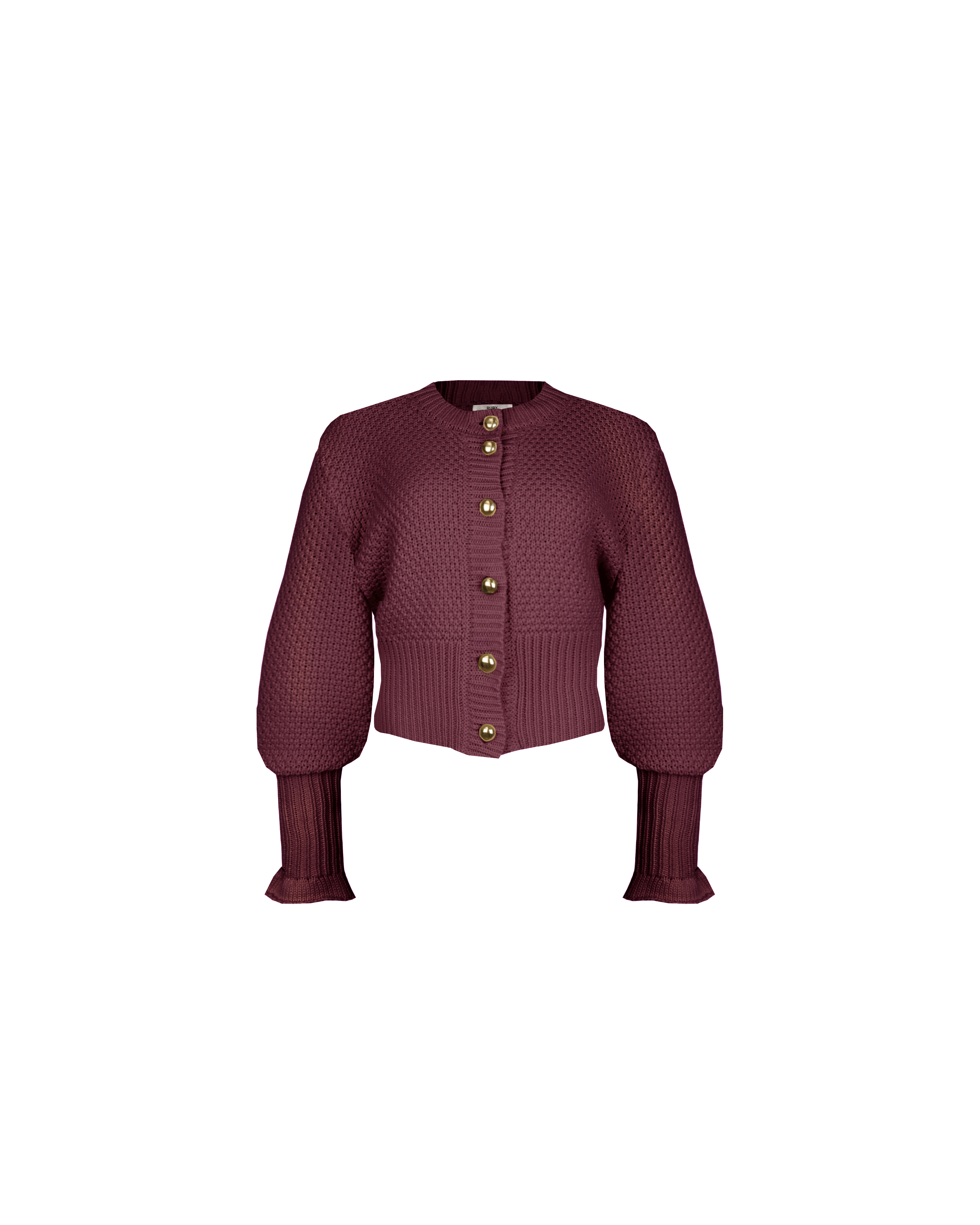 MATILDA COTTON CARDIGAN BURGUNDY | RUBY
