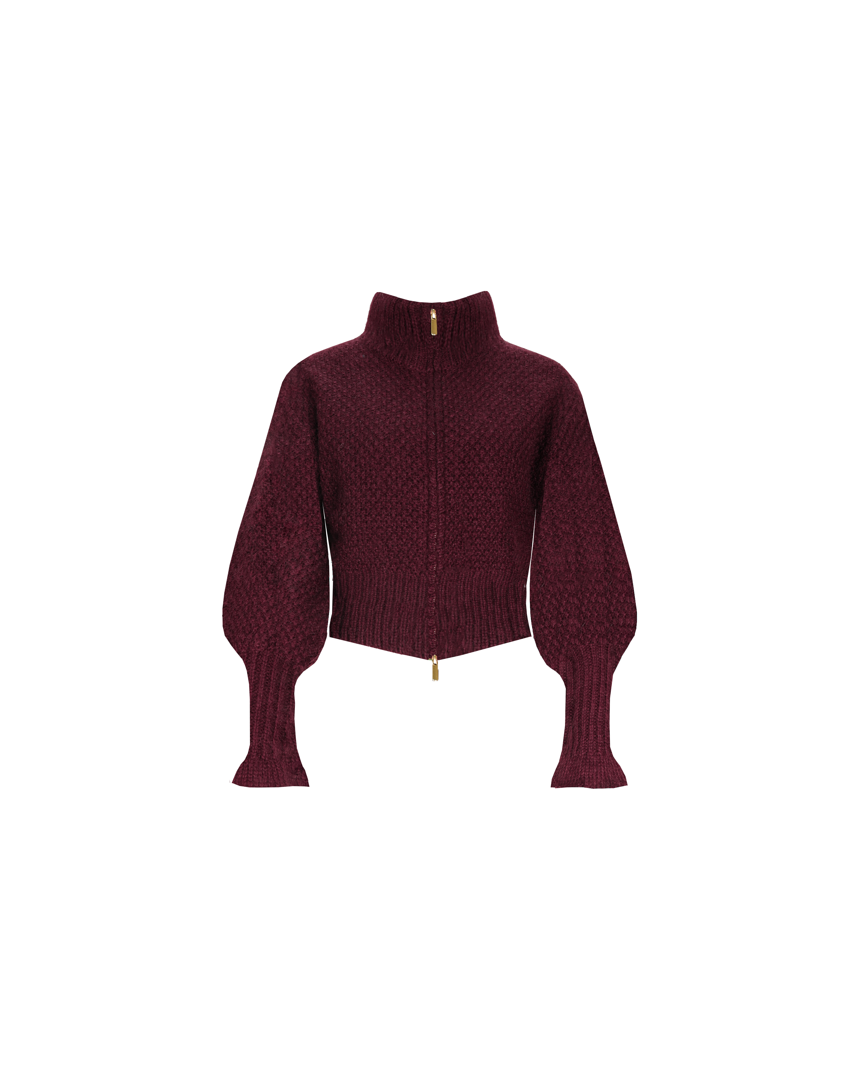 MATILDA ZIP CARDIGAN BURGUNDY | RUBY