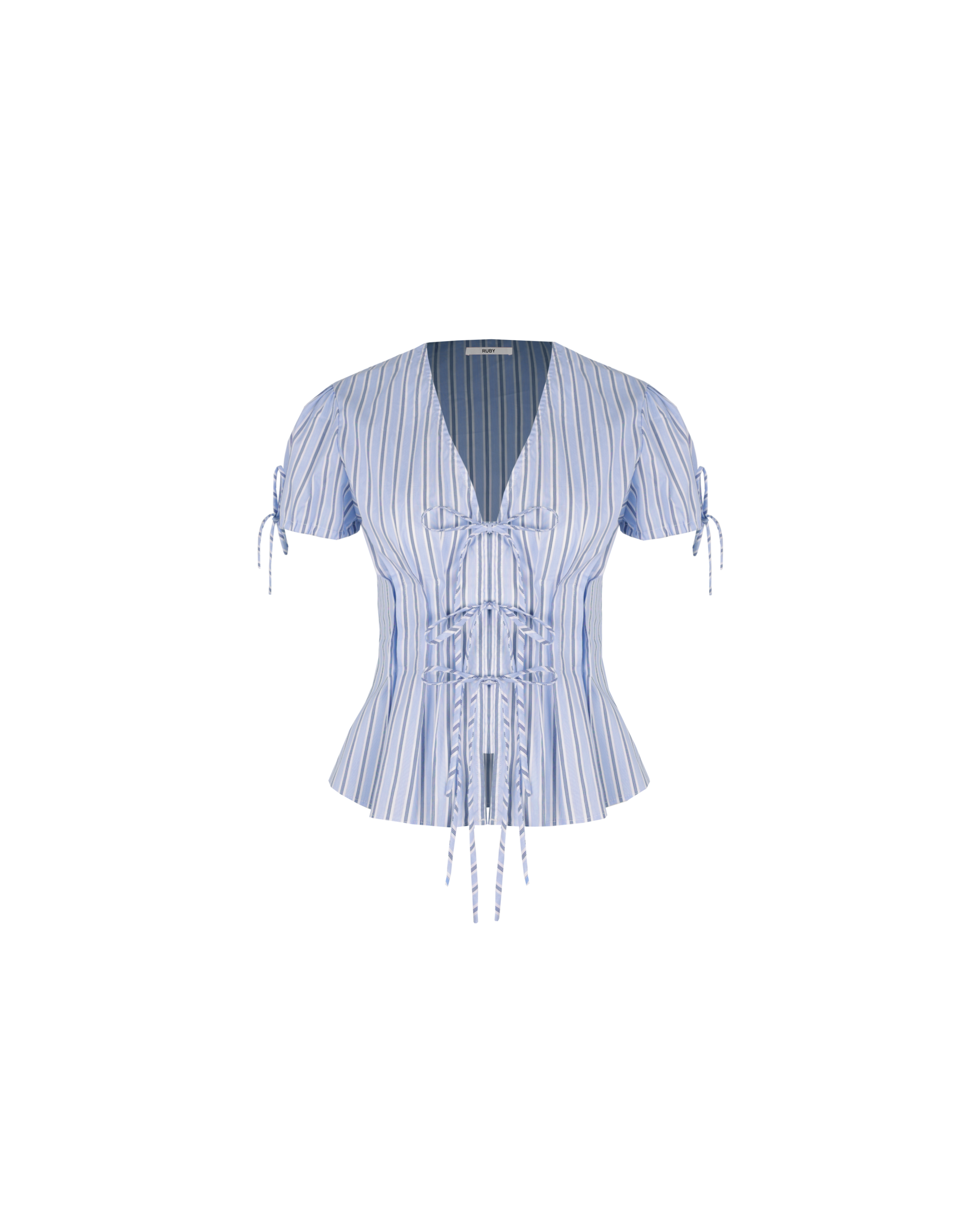 SIMONA BLOUSE BLUE SKY STRIPE | RUBY