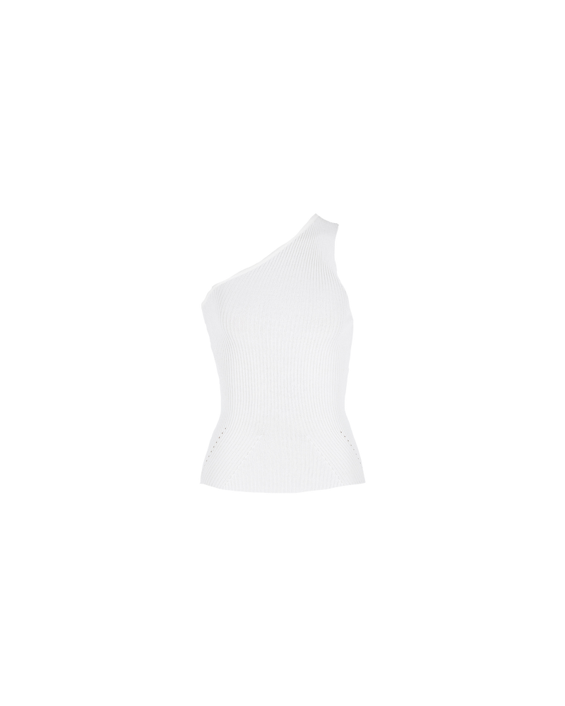 TRIXIE TANK IVORY | Asymmetrical one-shouldered cropped top with ribbing detail throughout. A staple basic in any Rubette's wardrobe, crafted in a classic ivory.