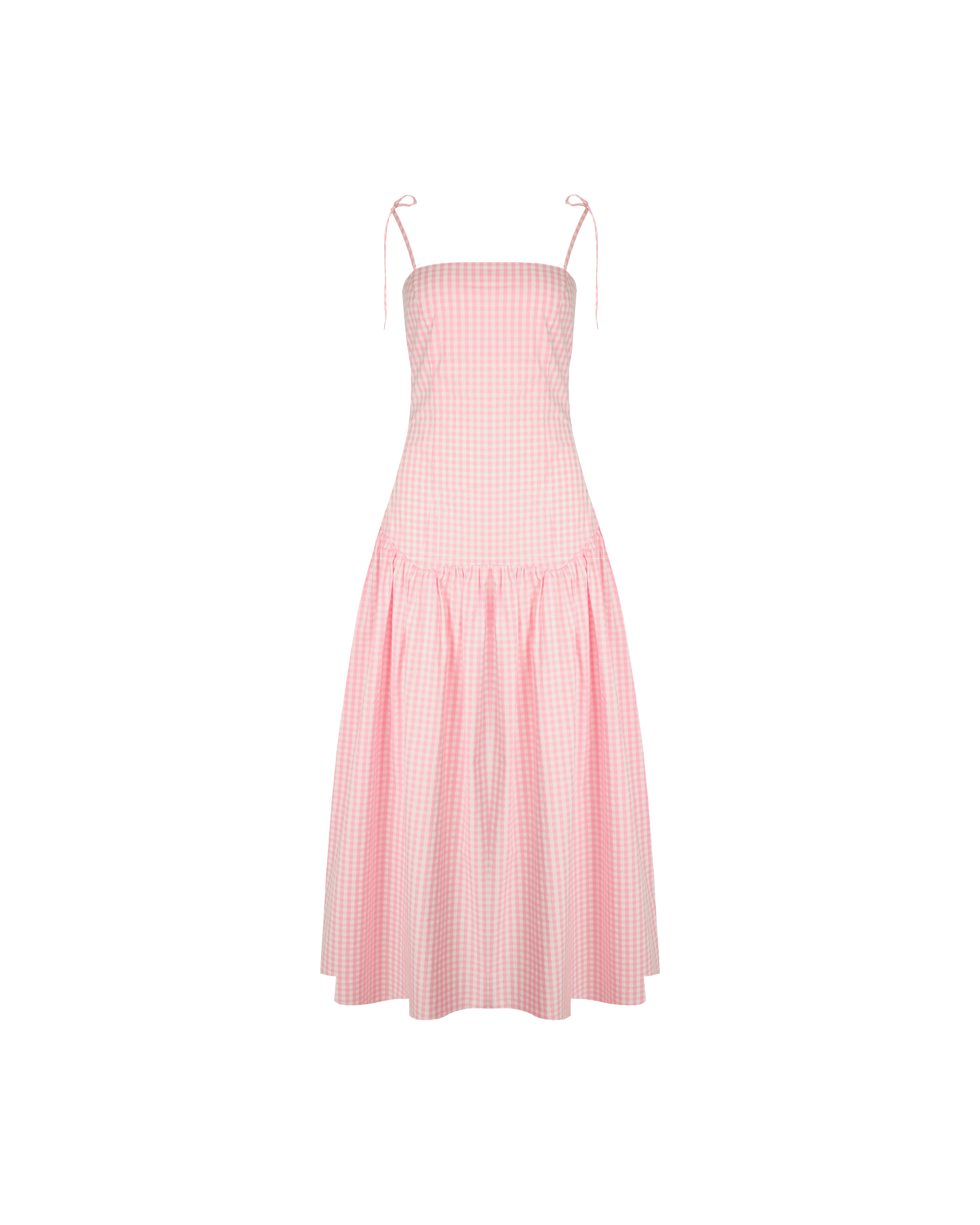 TRULLI MAXI DRESS PINK GINGHAM