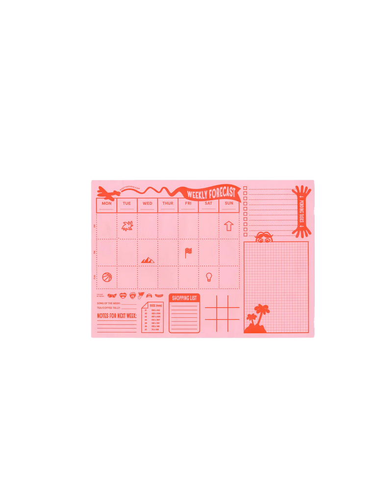 WEEKLY PLANNER PINK | Never miss a trick with this giant A3 notepad. Designed to sit on your desk and keep your affairs in order. Plan your week in style, and watch how your...
