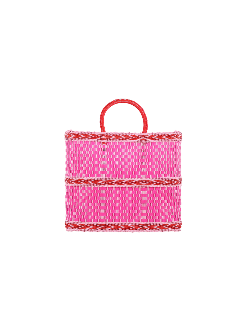 IONA PINK/RED | Fun, sustainable and durable - these bags are handmade in Mexico using recycled plastic. Developed by skilled weavers in the Oaxaca region, within a fair-trade environment, this bag takes approximately...