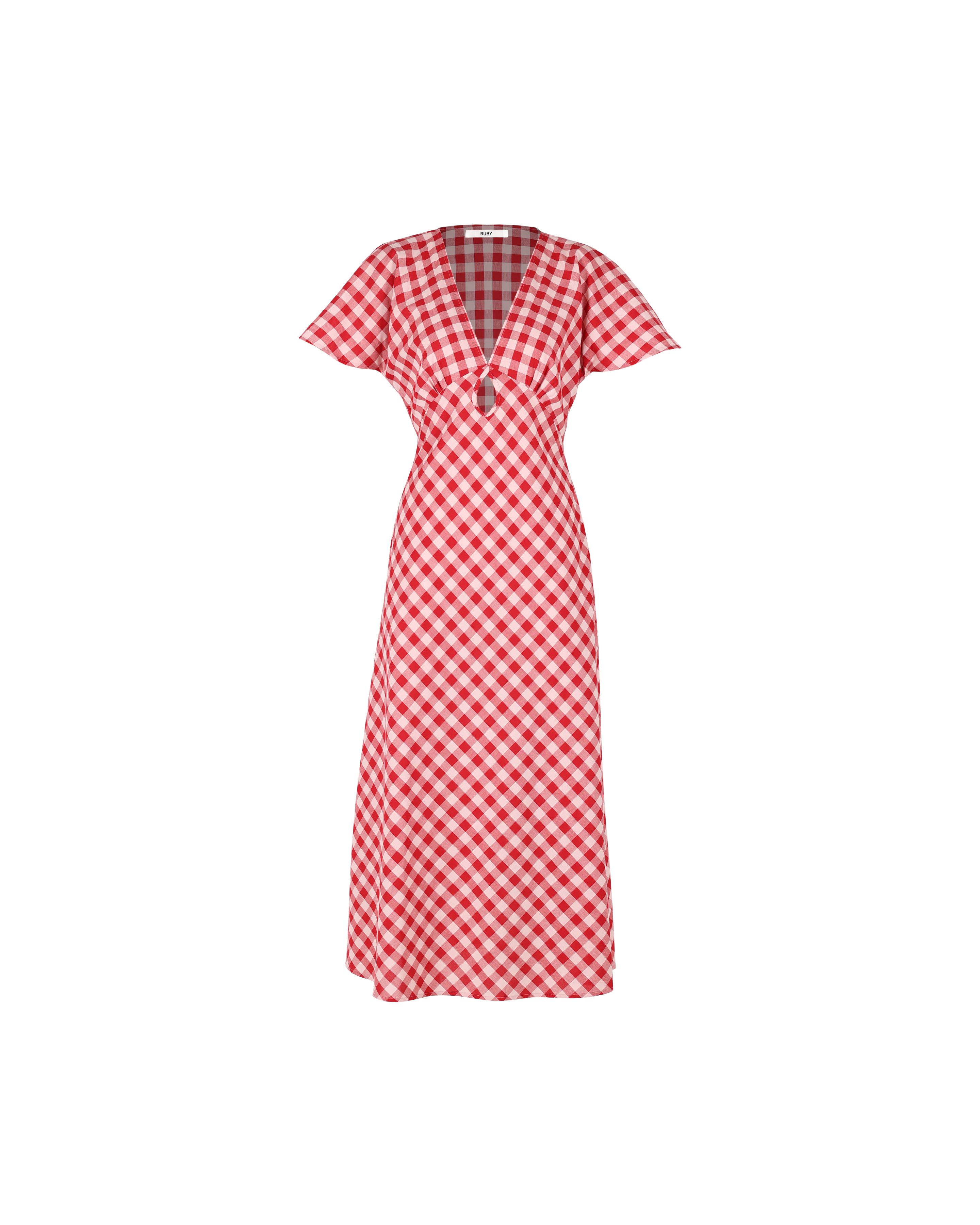 CLOVER MIDI DRESS RED GINGHAM | RUBY CLOVER MIDI DRESS RED GINGHAM | RUBY