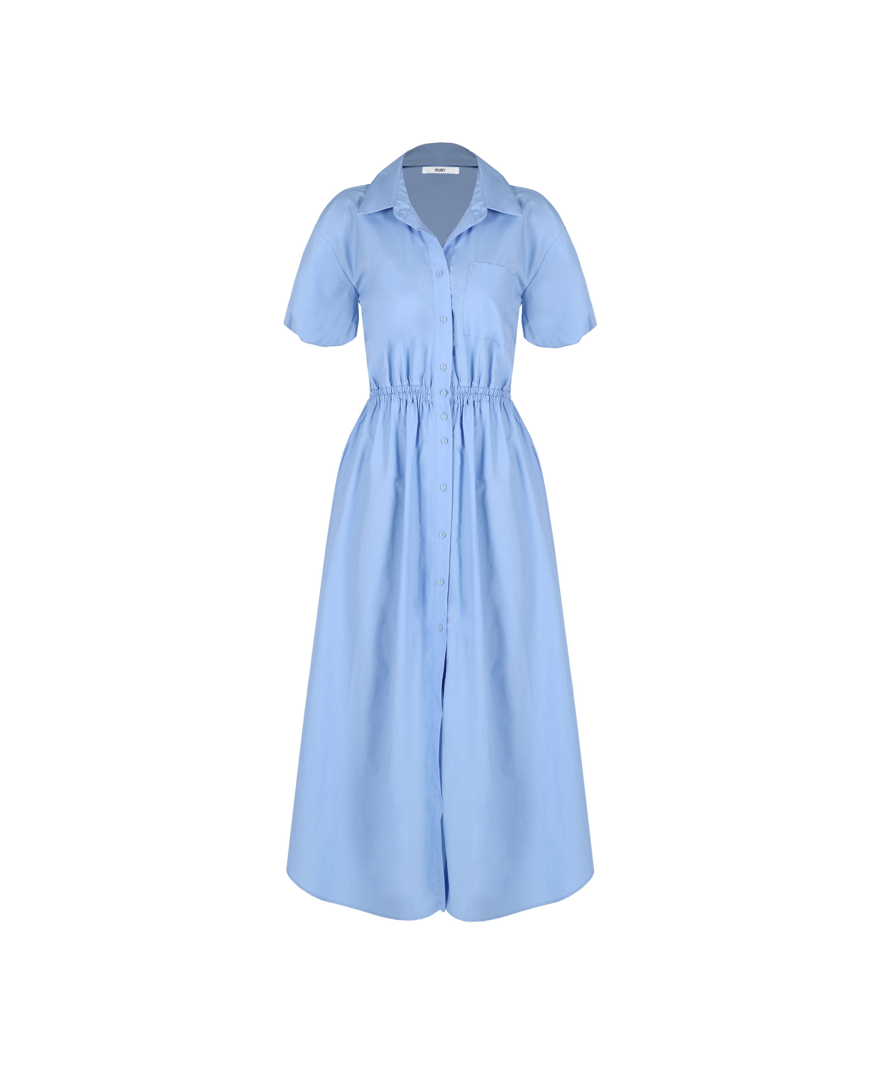 COMET SHIRT DRESS CORNFLOWER RUBY