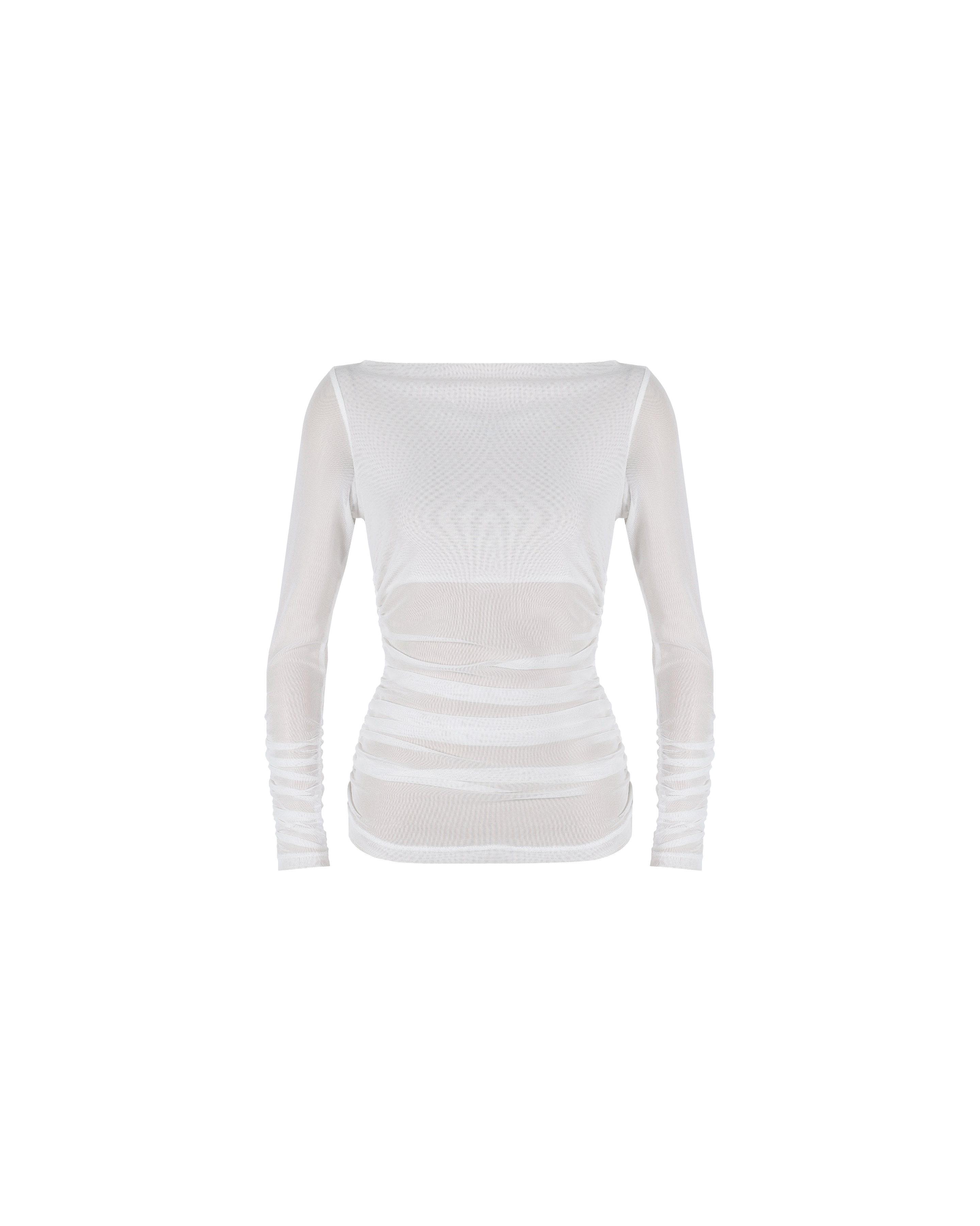 White mesh best sale long sleeve shirt