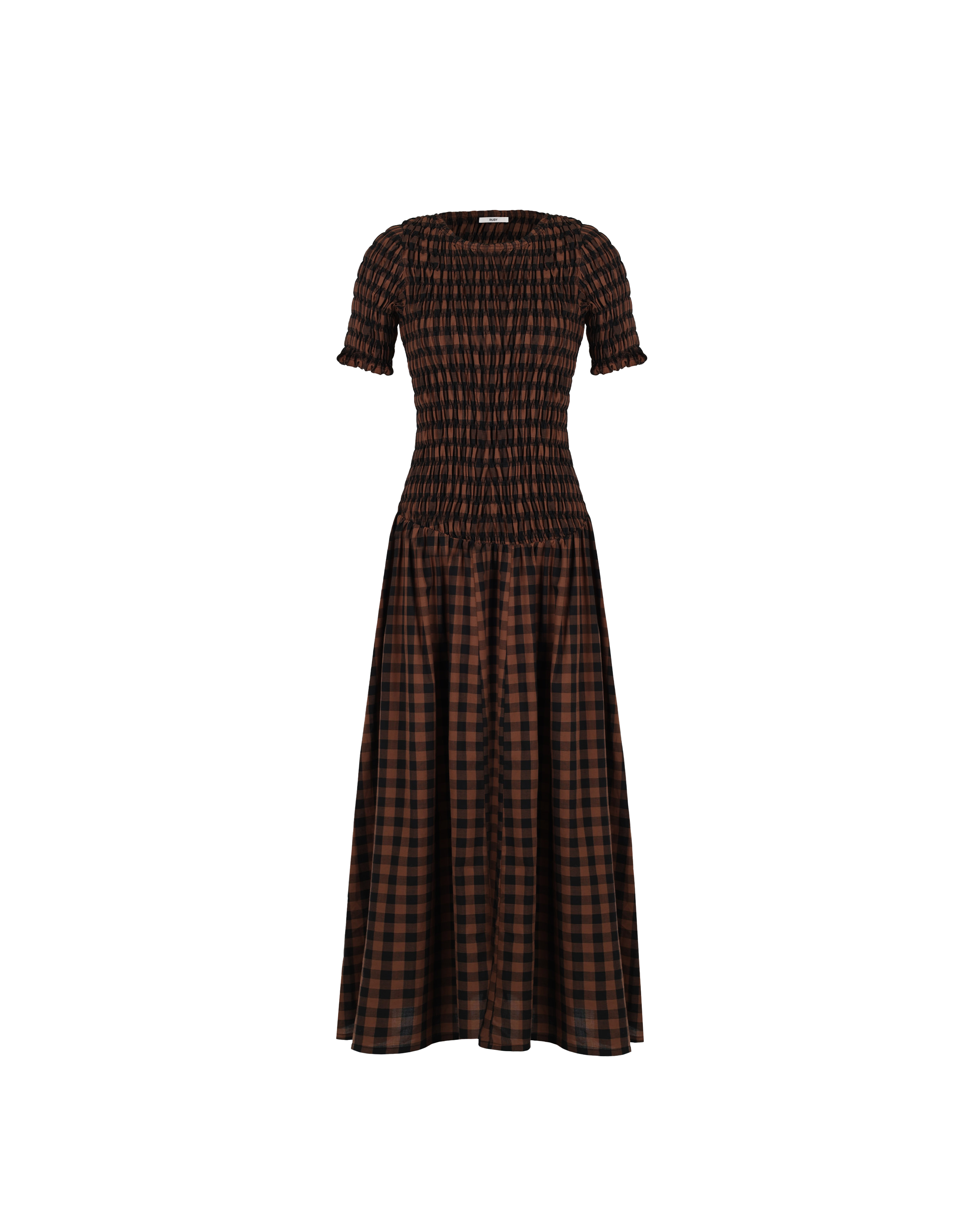KLEIN GINGHAM T-SHIRT DRESS CHOCOLATE CHECK | RUBY KLEIN GINGHAM T-SHIRT DRESS CHOCOLATE CHECK | RUBY