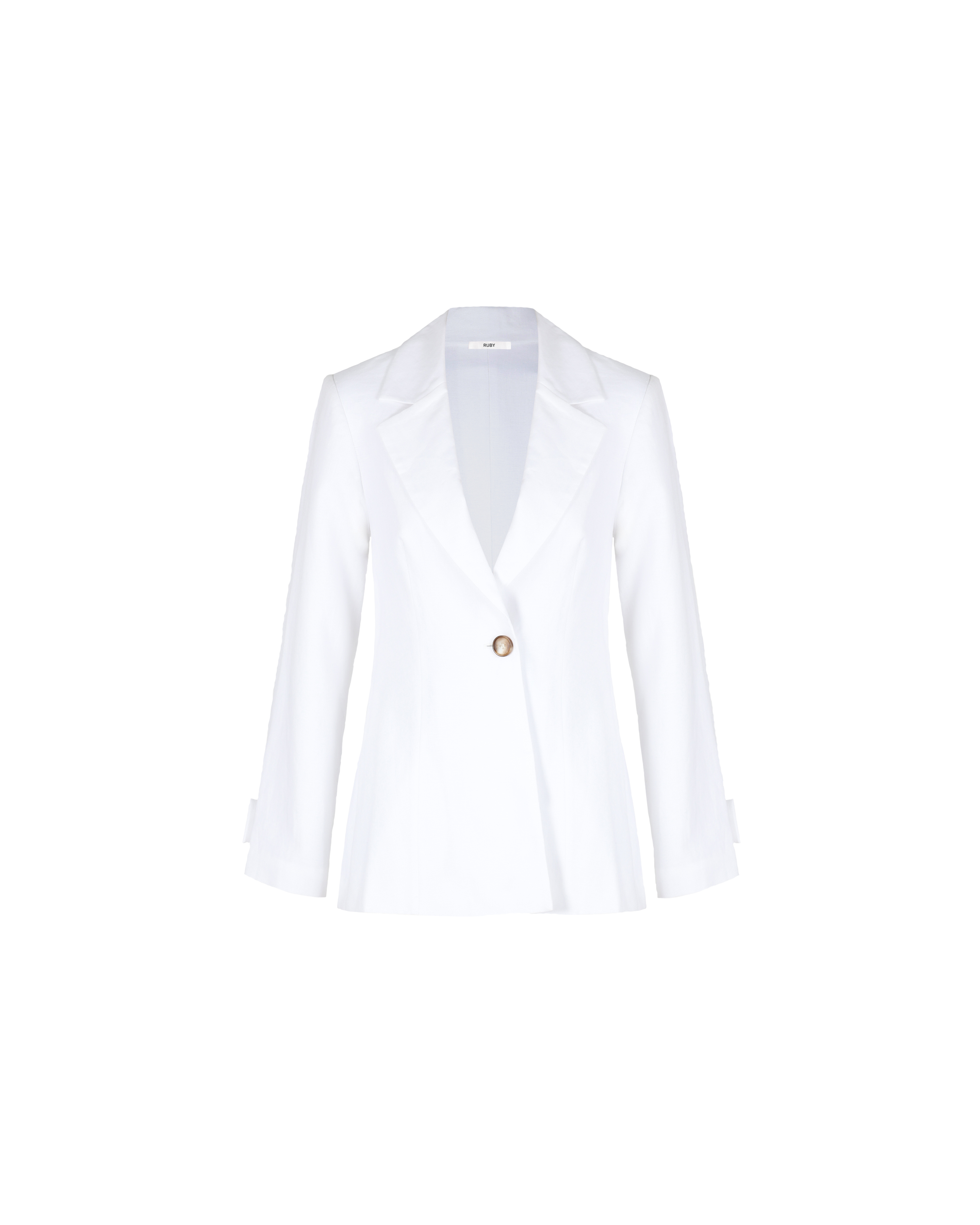 Kos Linen Blazer White Ruby