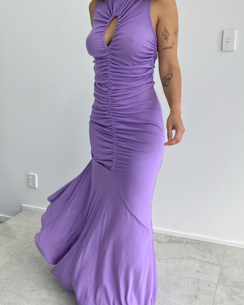 RSR SAMPLE 3228 TOBY MAXI DRESS | RUBY Sample Toby Maxi Dress in plum Size 8. One available. Abi usually wears a size 8.
