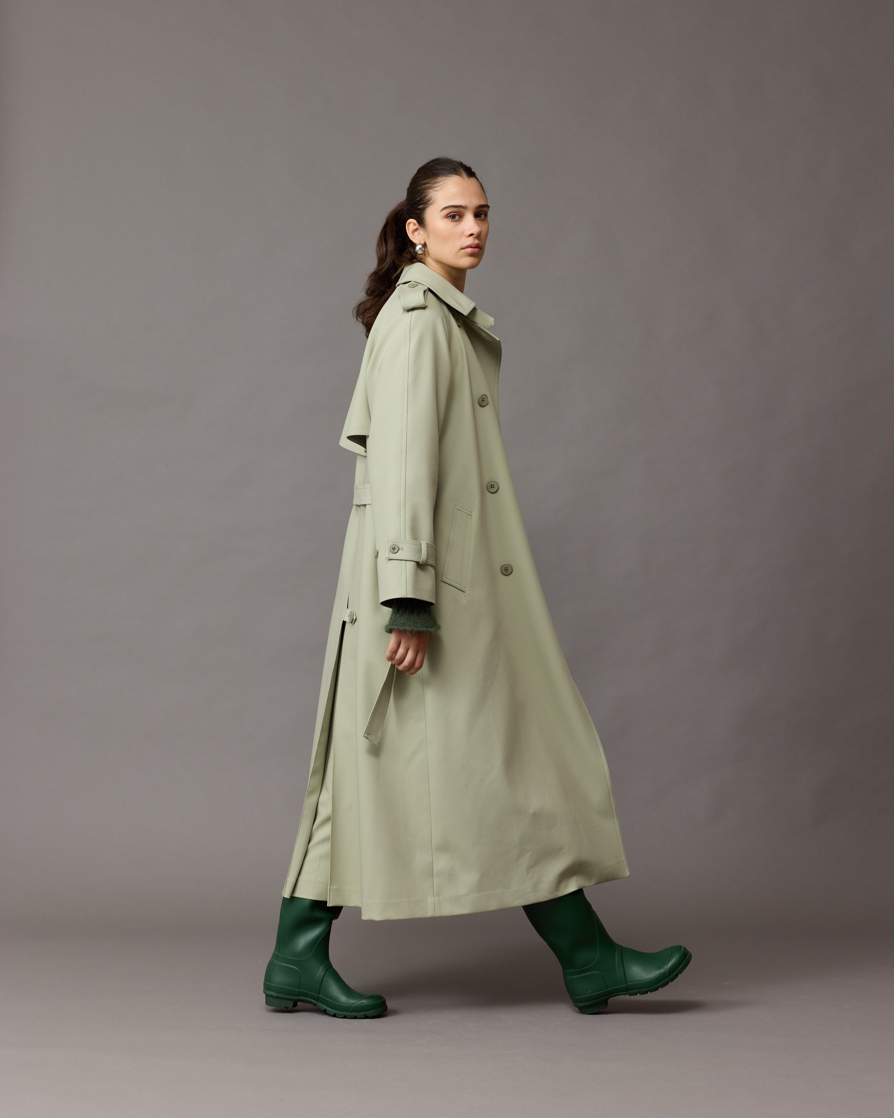 ANNIE TRENCH COAT SAGE | RUBY