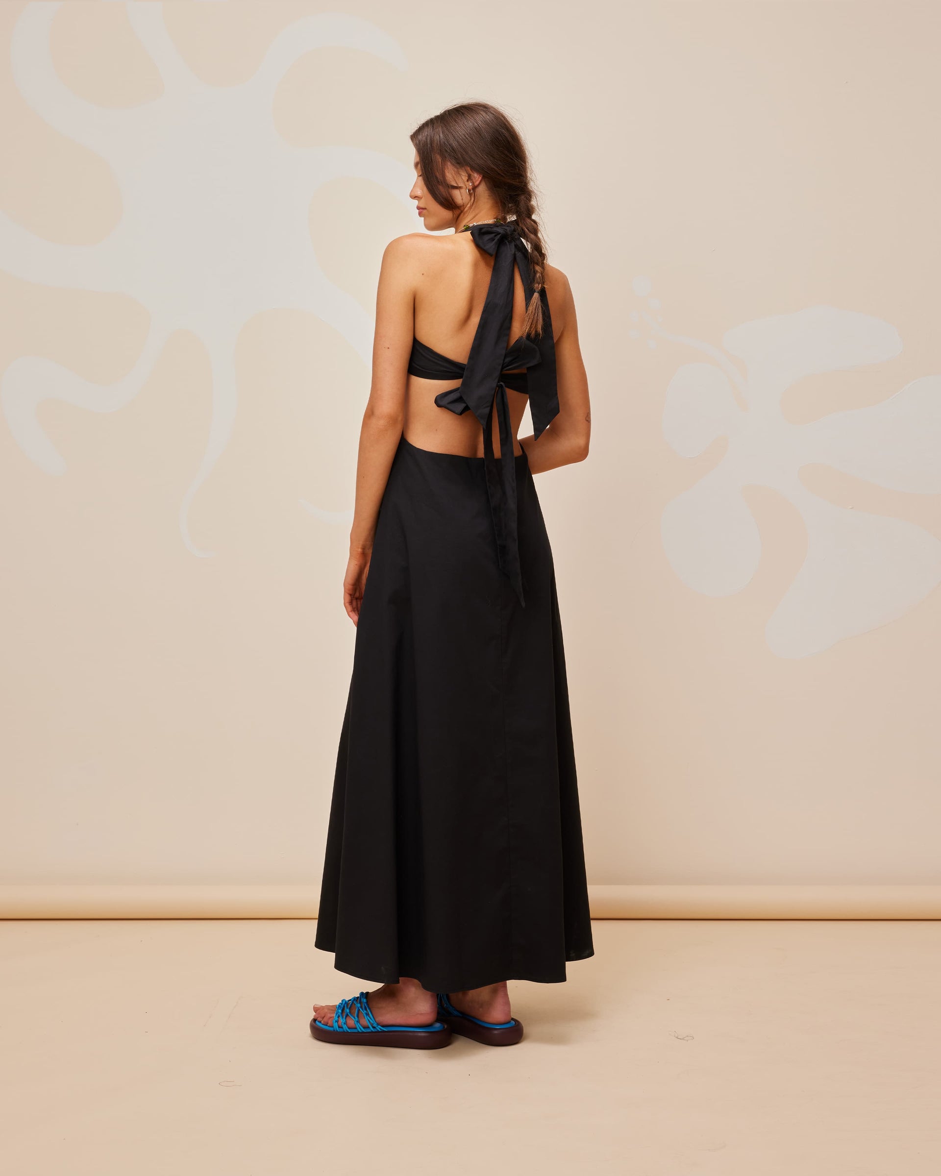 JULES HALTER MAXI DRESS BLACK | RUBY