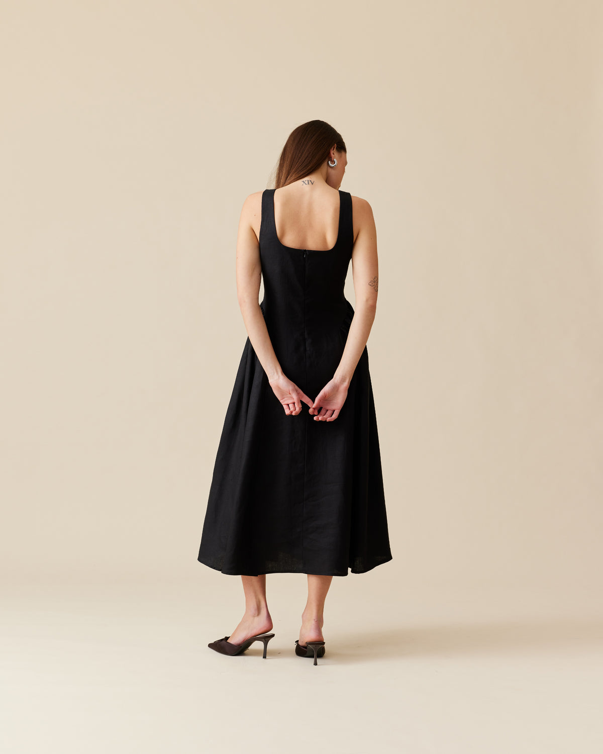 BRIDGETTE LINEN DRESS BLACK | RUBY BRIDGETTE LINEN DRESS BLACK | RUBY