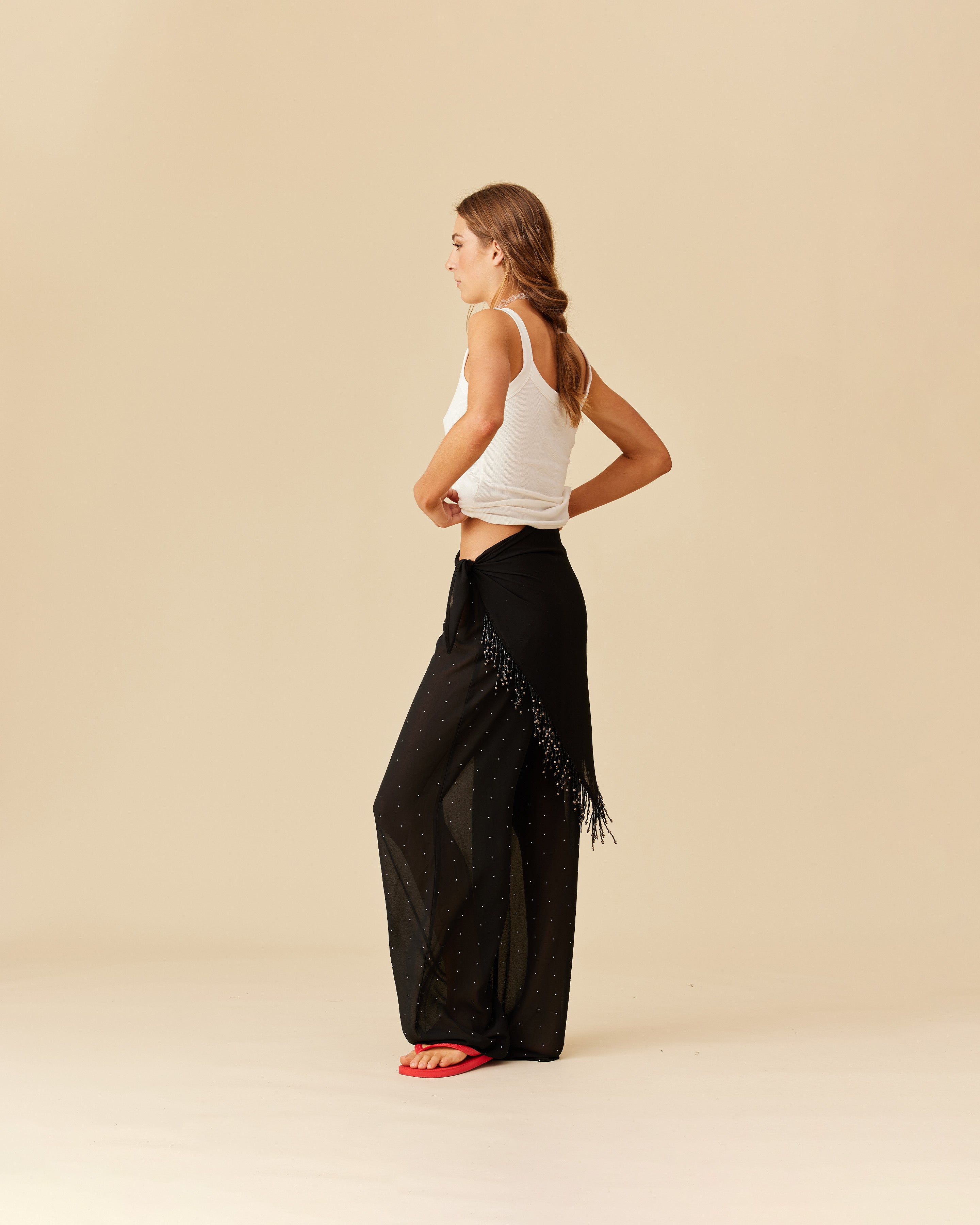 SOPHIE SHEER PANT BLACK SPARKLE | RUBY
