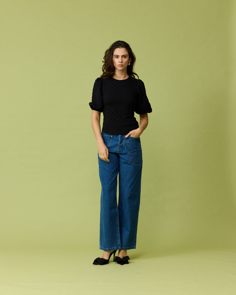 MERCI DENIM JEAN INDIGO | Mid-rise straight-fit jeans with feature front pockets, imagined designed in a indigo washed denim. These jeans are designed to be worn relaxed and slightly baggy.