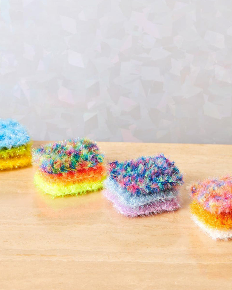HANDMADE SPONGE RAINBOW | Rainbow kitchen sponge that makes washing your dishes a little more fun. They also require less soap than a traditional sponge, last much longer, and are cleaner as bacteria does not...