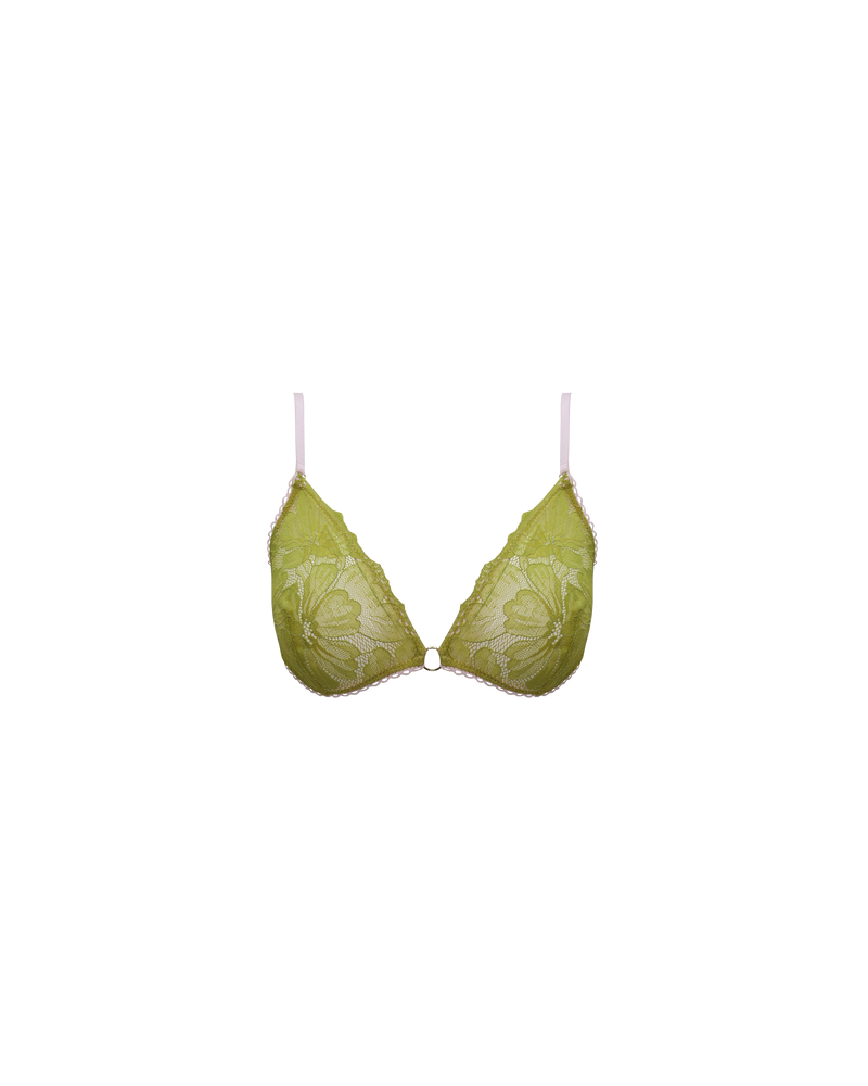 90210 LACE BRA CHARTREUSE | The 90210 Lace Bra is a wireless sheer style designed in a soft, comfortable lace. Designed to offer low support, this bra has a relaxed silhouette for everyday comfort and offers gentle shaping without the rigidity of an underwire.   ...