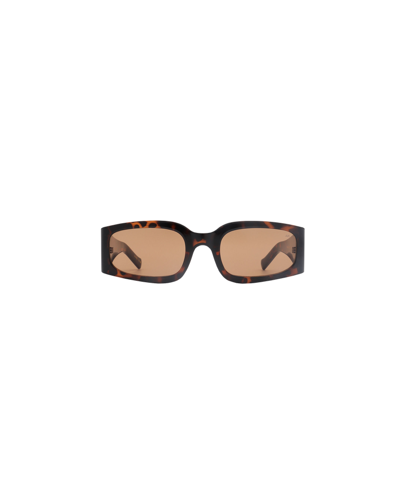 ALEX SUNGLASS DEMI TORTOISE | Narrow but oversized, the Alex sunglass is a modern, statement shape.