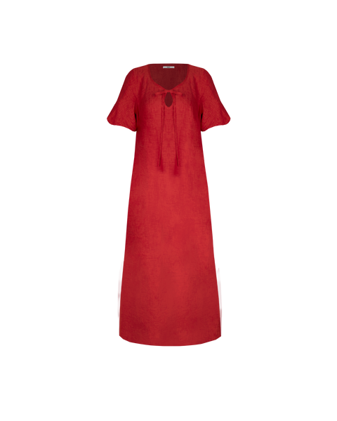 ANGEL LINEN MAXI DRESS SANGRIA | RUBY