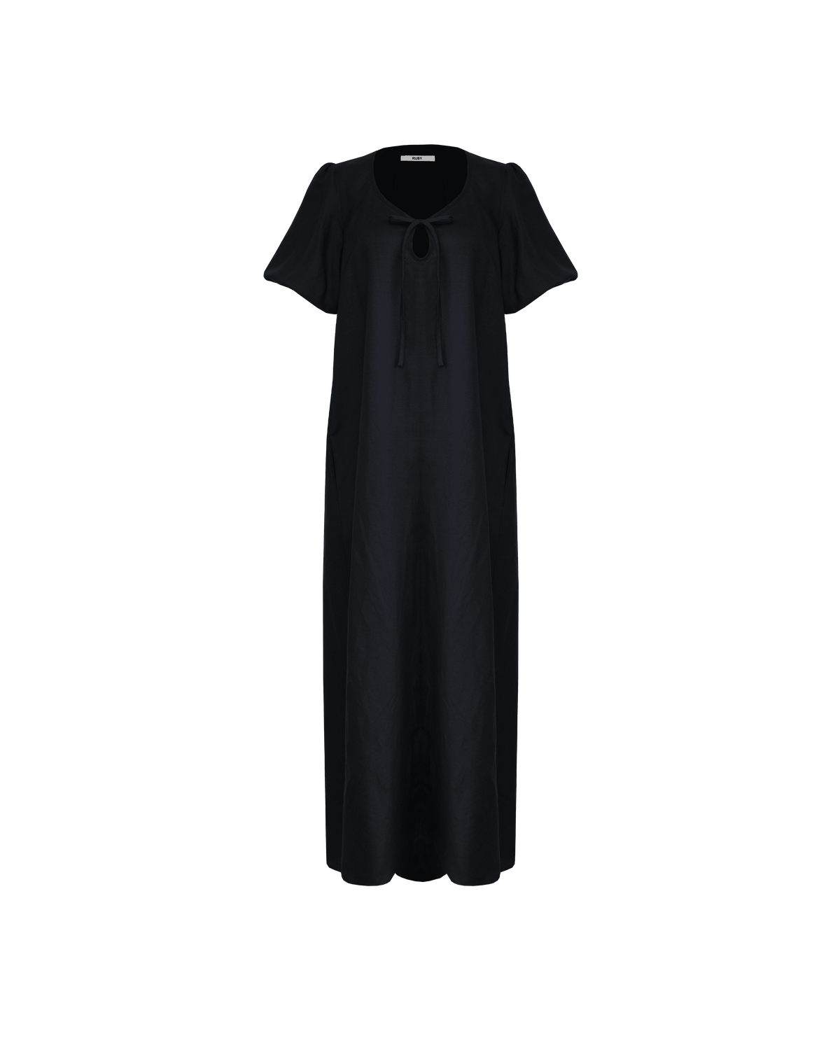 ANGEL LINEN MAXI DRESS BLACK | RUBY