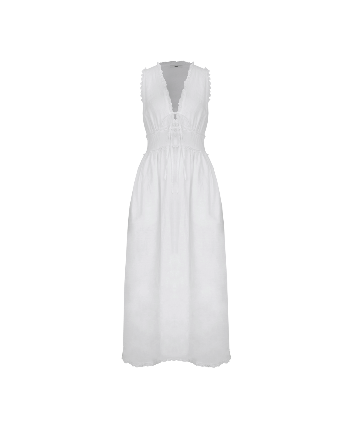 BENNY TIE DRESS WHITE | RUBY BENNY TIE DRESS WHITE | RUBY
