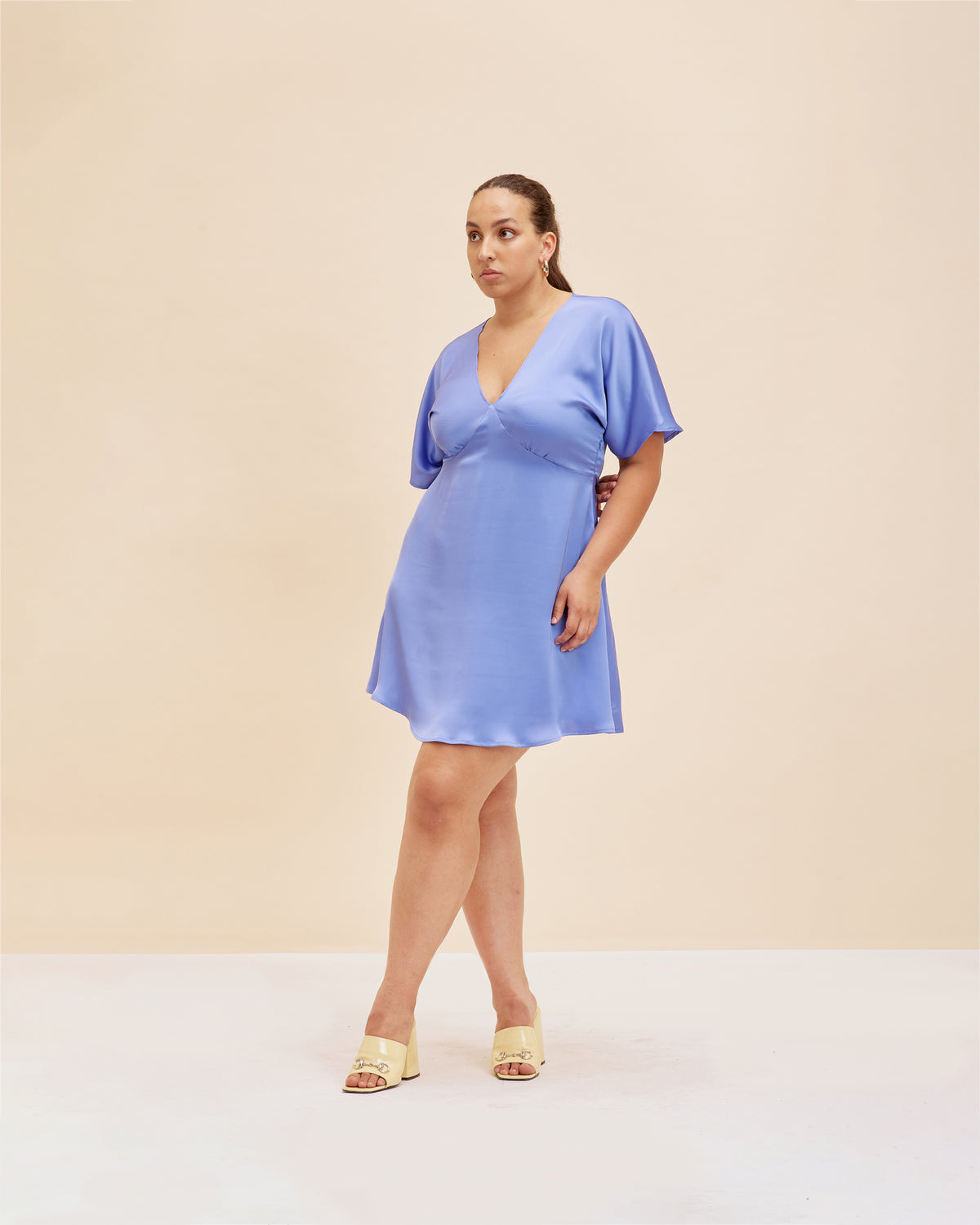 BETTINA SATIN MINI DRESS PERIWINKLE | RUBY BETTINA SATIN MINI DRESS PERIWINKLE | RUBY