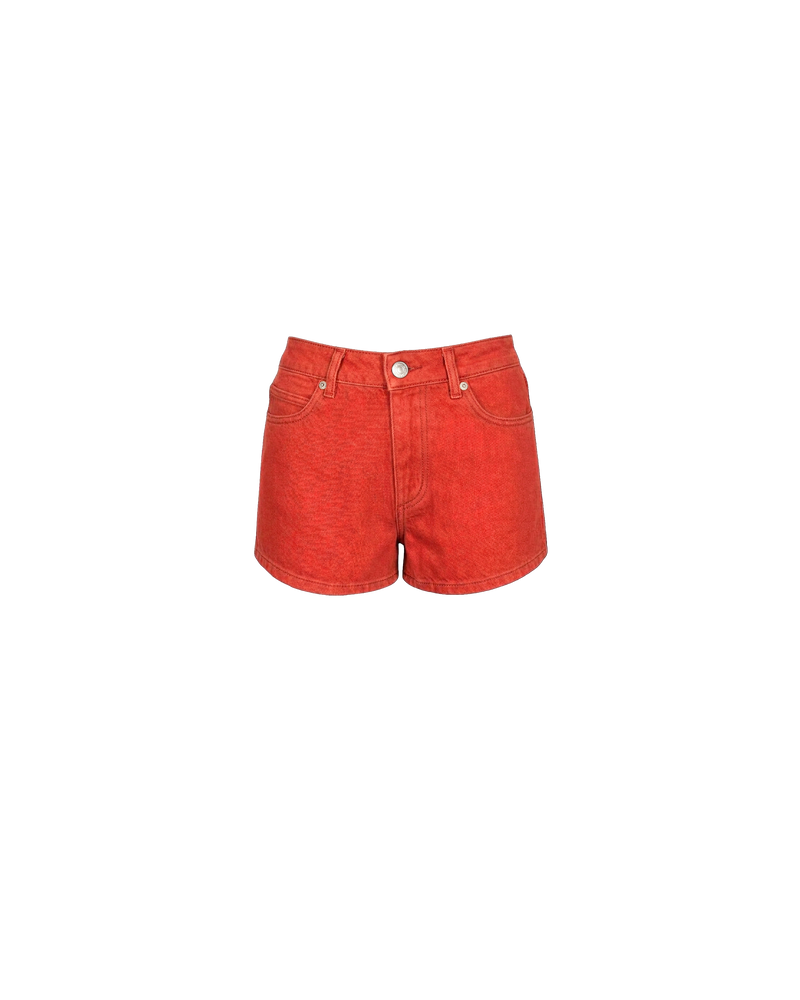 BLINK MICRO SHORT RUST | Micro shorts designed in our rust denim, with a low-rise fit, 5-pocket design and zip fly. An easy summer throw-on short that pairs perfectly with a classic white tee, or lean into the bright colours by pairing it with our...