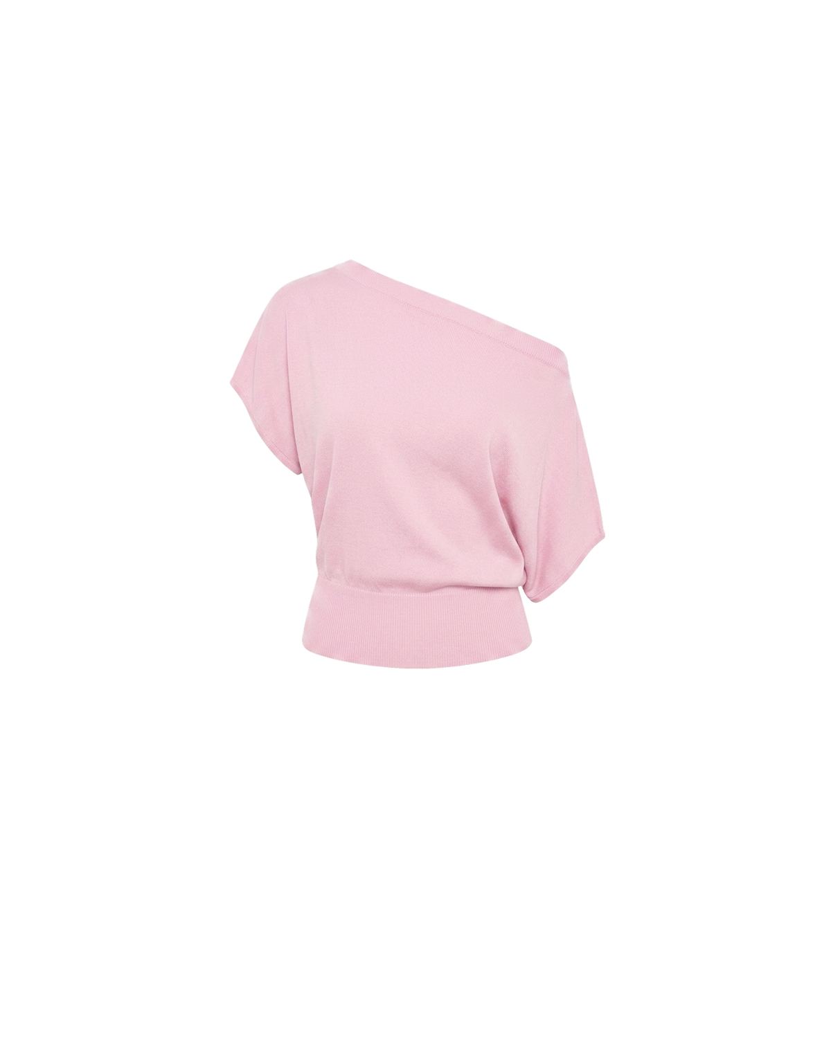 BODE BATWING SHORT SLEEVE TOP PINK | Off-shoulder batwing short sleeve top crafted in a mid-weight pink knit. This top is simple yet elevated and can be worn on or off the shoulder. Pair it with denim for a chic everyday look.