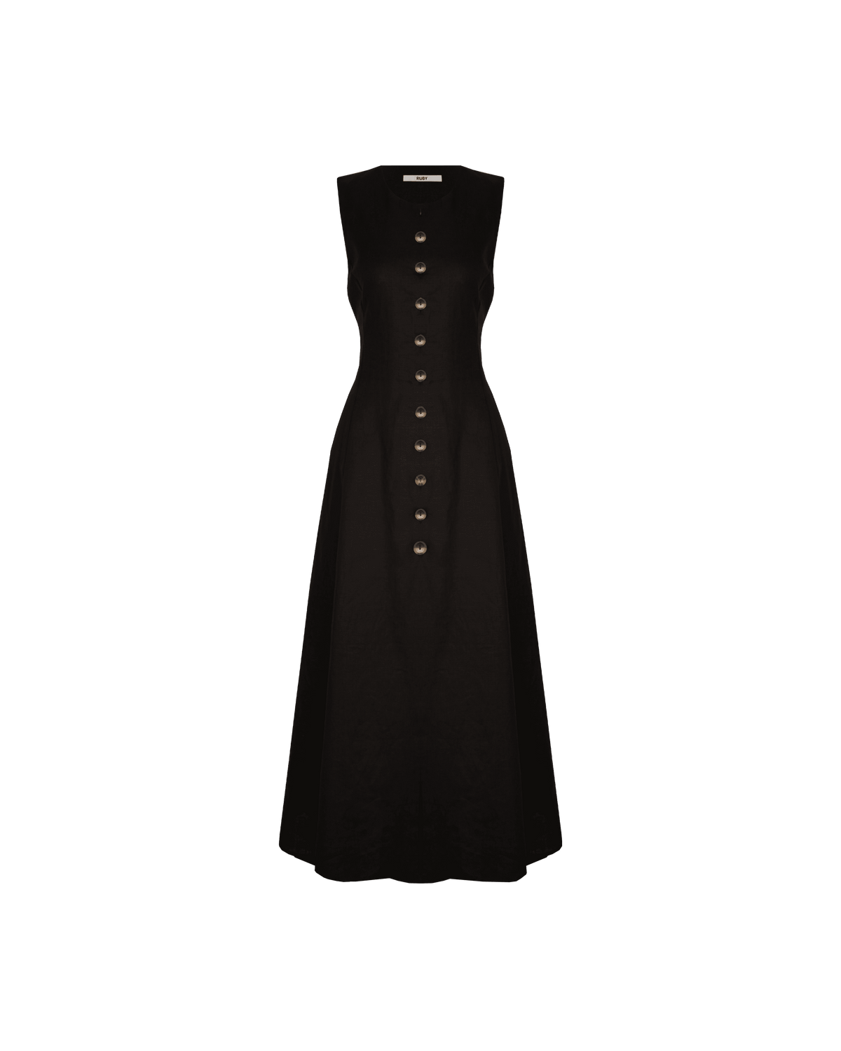 ALIZA LINEN DRESS BLACK