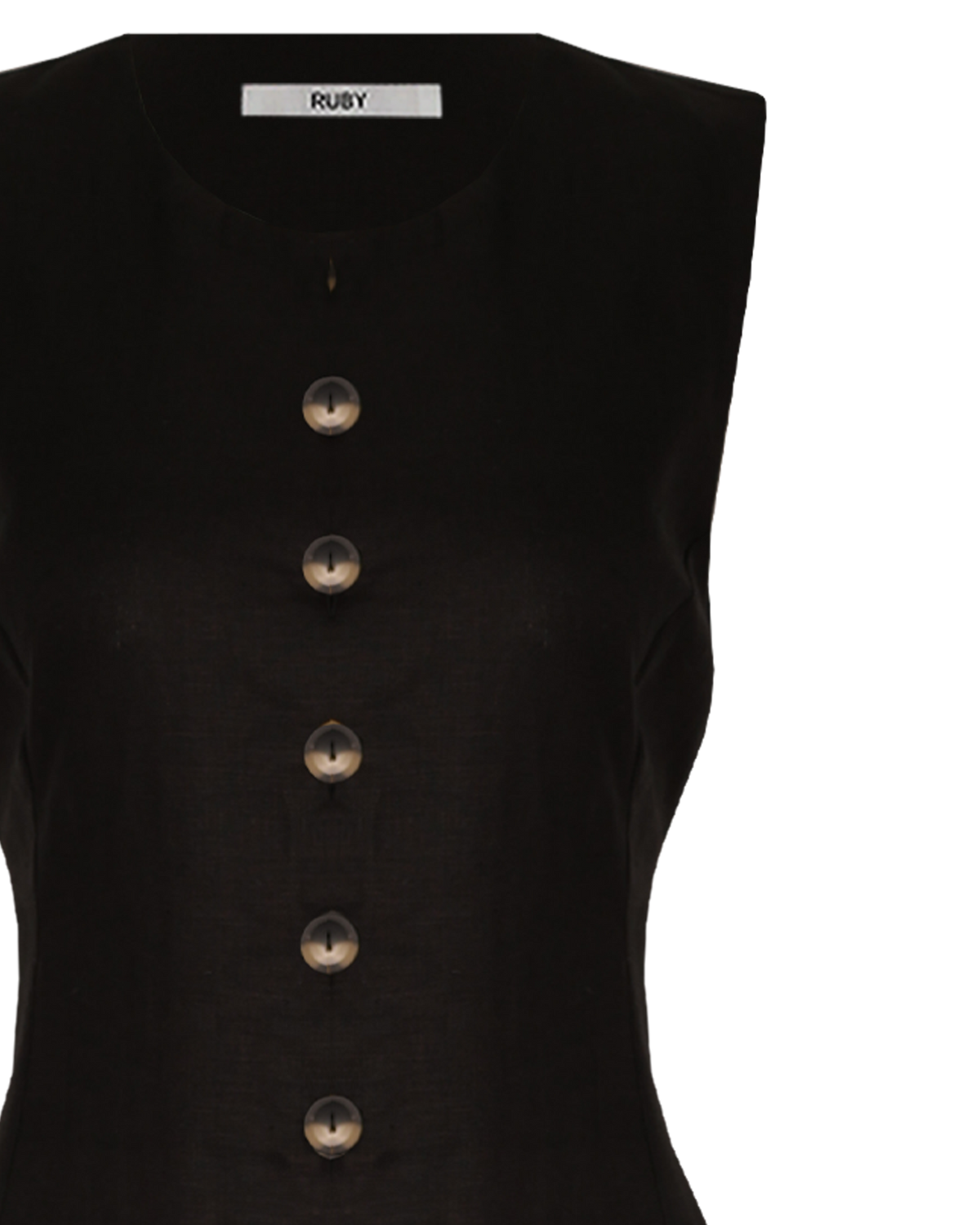 ALIZA LINEN DRESS BLACK
