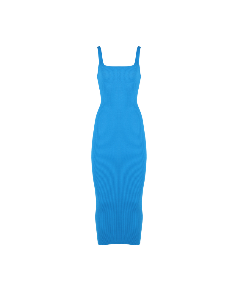 CADILLAC DRESS OCEAN | Sleeveless midi dress with a square neckline, made in a medium weight rib knit with stretch. A favourite amongst Rubettes, from day to night, this piece is perfect for any...