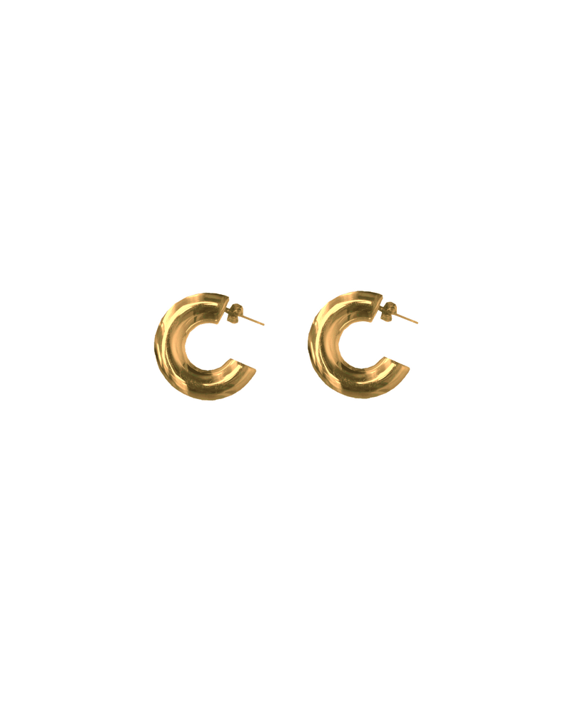 COCO HOOPS GOLD | Chunky-style gold hoops. Simple and elegant.