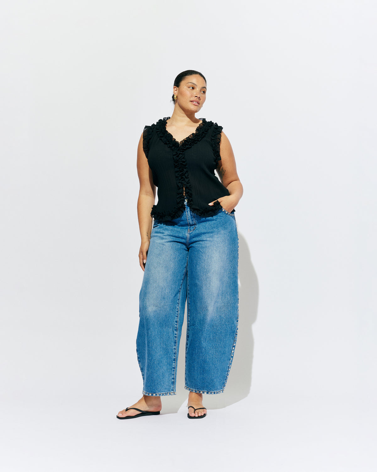 CHELSEA CRINKLE TANK BLACK | An update on our Chelsea Crinkle Top, this black recycled chiffon tank features ruffles along all the seams and is the perfect statement piece for any occasion, from office-wear to a night out. Pair it with your favourite skirt or...