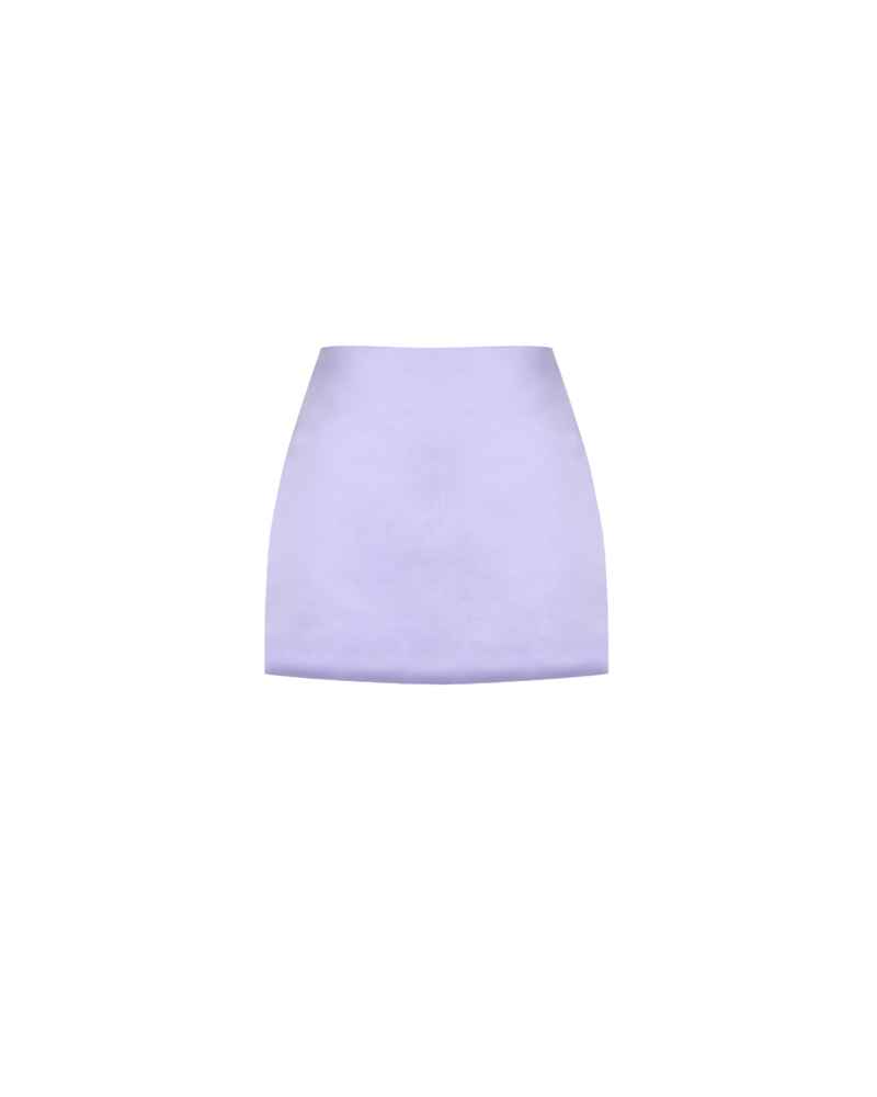 CHER SATIN MINI SKIRT LILAC | Highwaisted mini skirt, in an lilac coloured satin. Calling to mind the miniskirts of the 90's, this piece was inspired by Cher from 'Clueless'. 