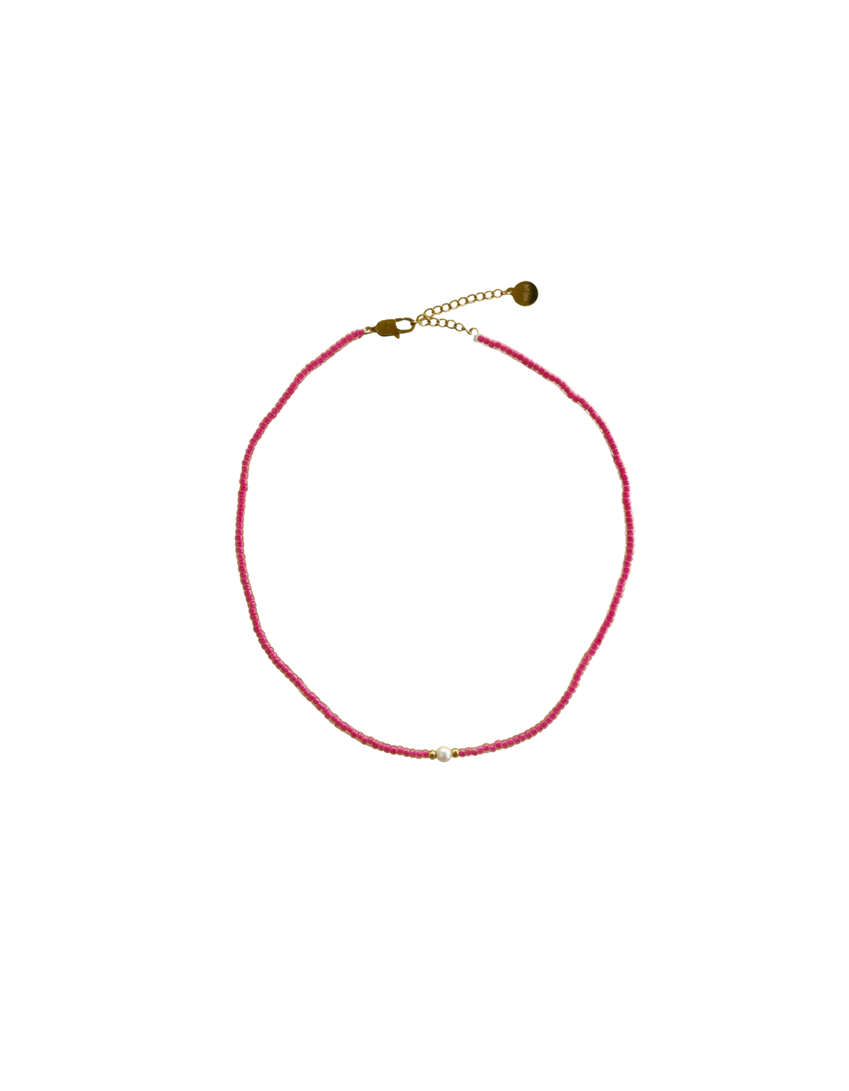 CHILLI NECKLACE ROSIE | Delicate beaded necklace designed with red glass beads and a feature pearl. The perfect layering piece or pop of colour to complete your outfit. 