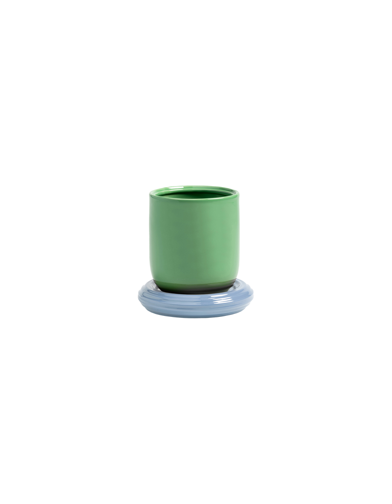  CHURROS PLANTER SMALL GREEN | Round planter and plate inspired by churros. The perfect way to bring colour into any space.