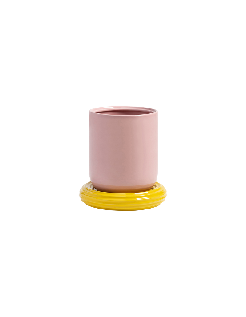 CHURROS PLANTER LARGE PINK | Round planter and plate inspired by churros. The perfect way to bring colour into any space.