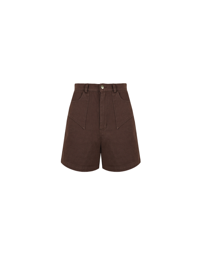 CLOVER DENIM SHORT DARK BROWN | Our classic highwaisted denim short in a new dark brown shade, made in a soft washed denim, ready for easy strides and warm weather. It isn't a Rubette summer without...